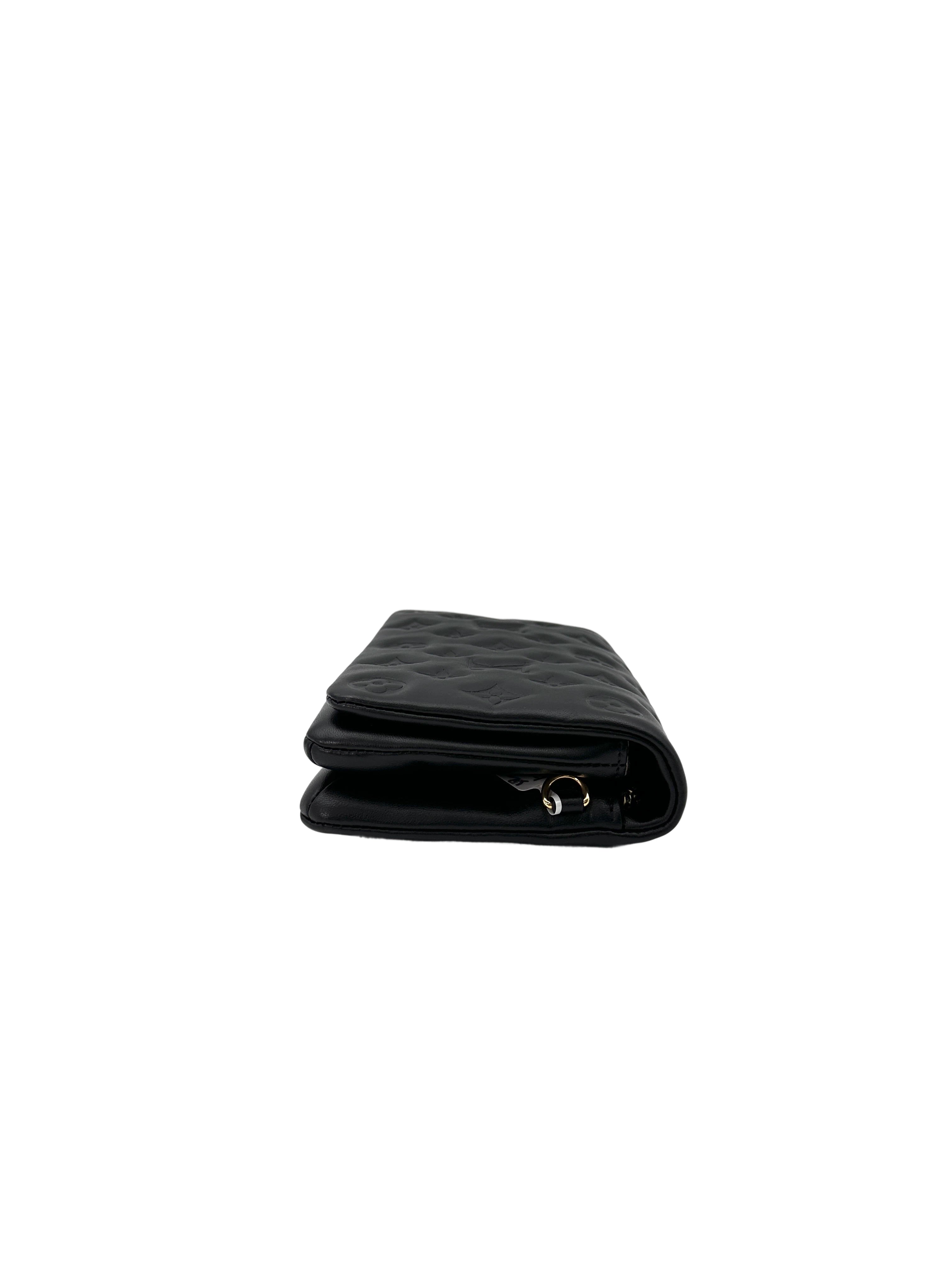 Louis Vuitton Coussin Black Monogram Embossed Leather Wallet On Chain LV2440
