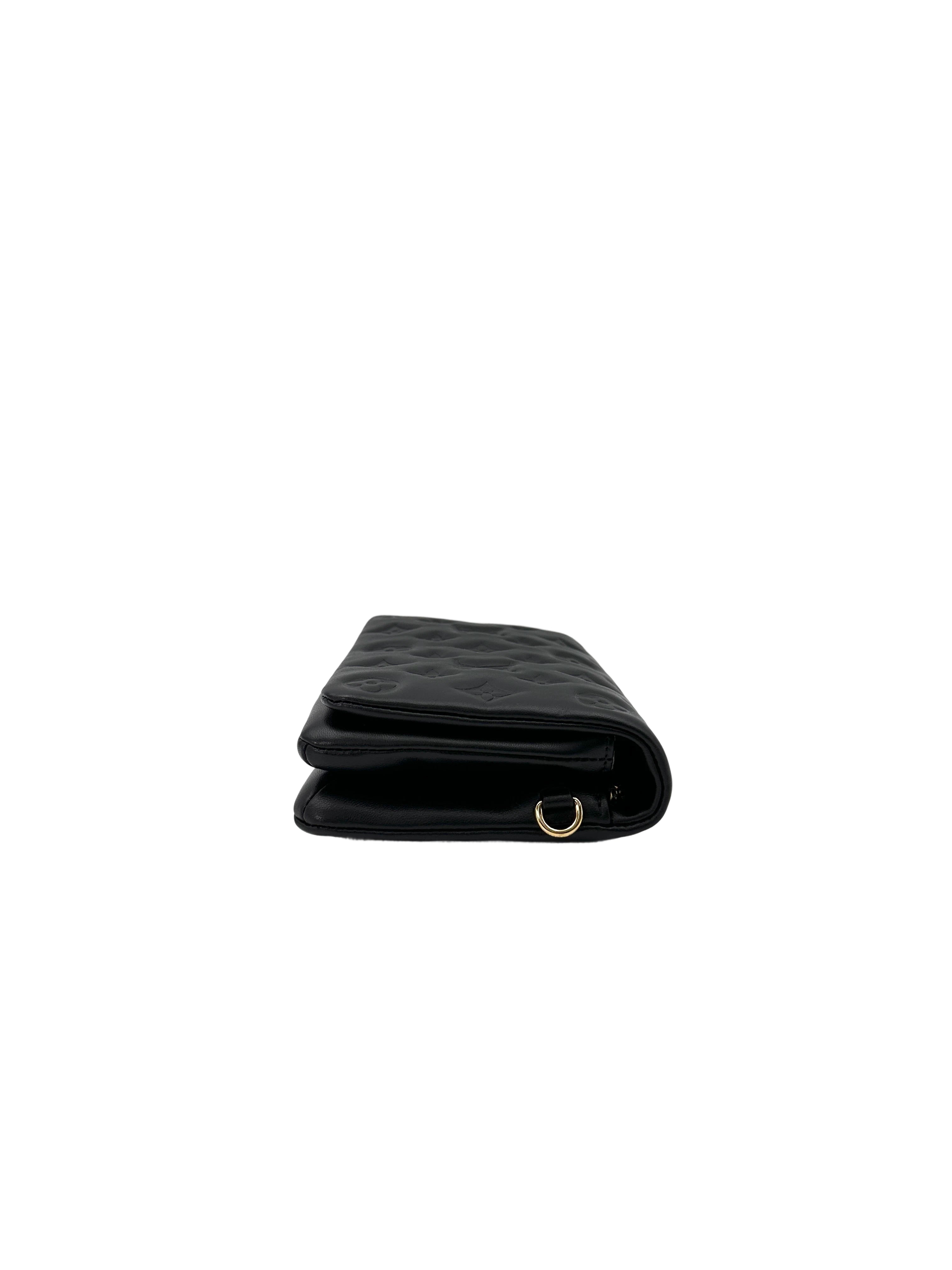 Louis Vuitton Coussin Black Monogram Embossed Leather Wallet On Chain LV2440