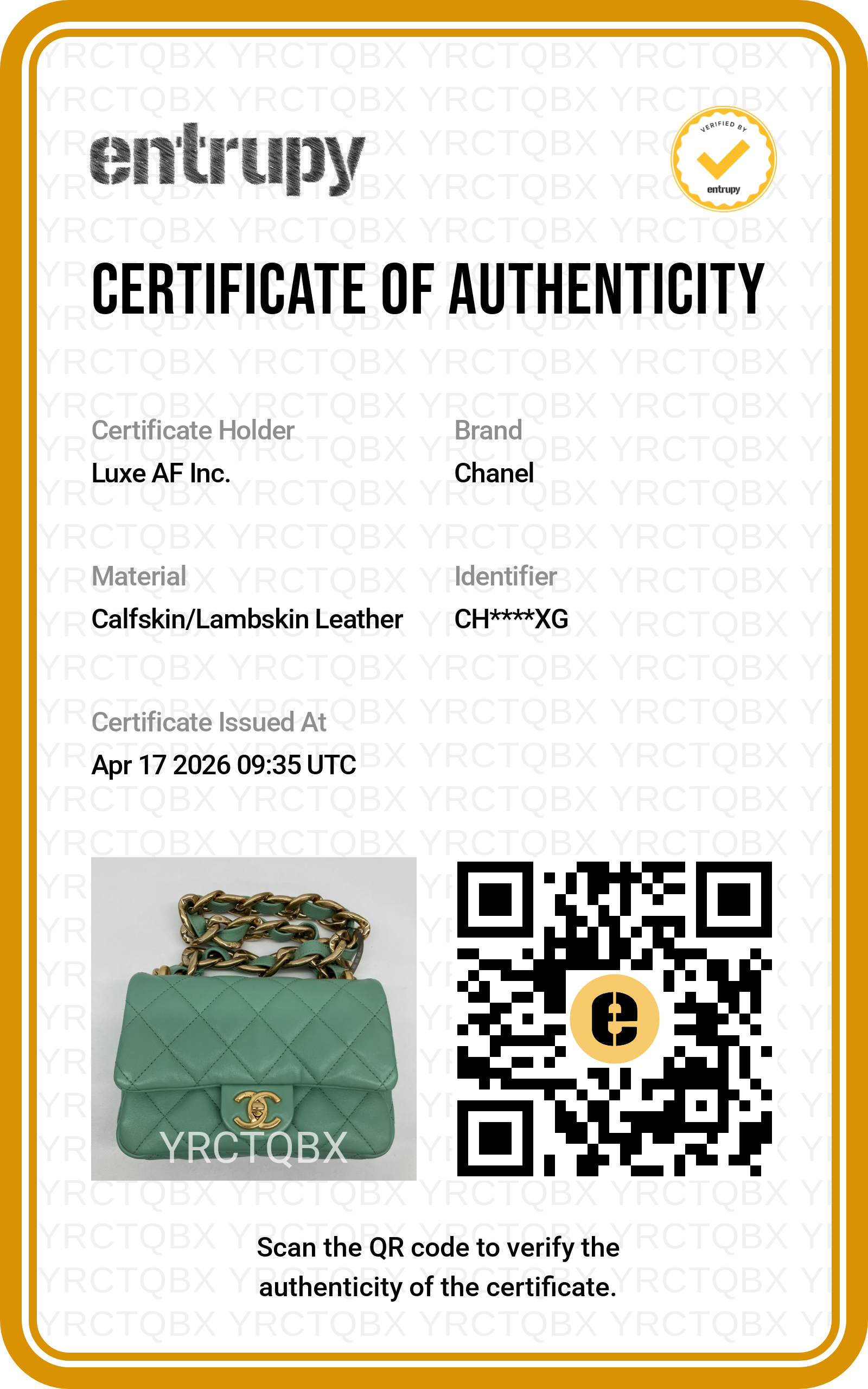 Chanel Mint Green Quilted Leather Flap Bag With Gold Hardware(CH***XG) IRIS168