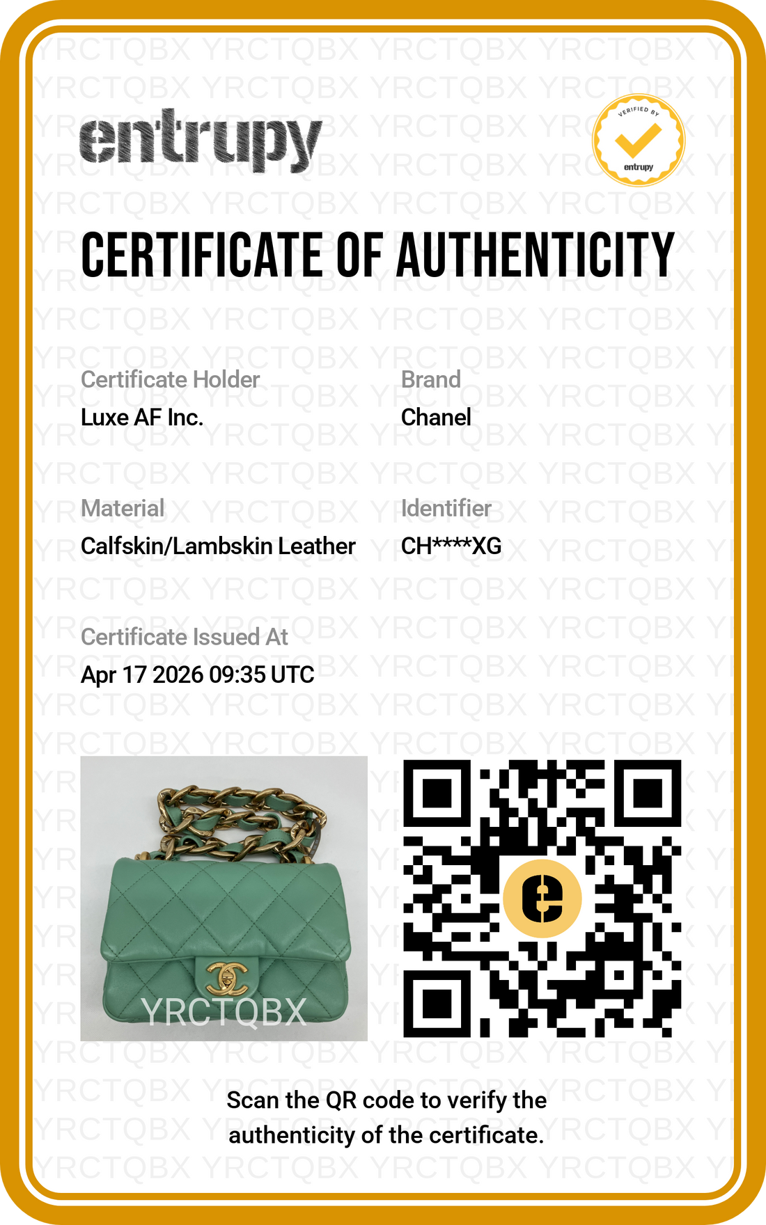 Chanel Mint Green Quilted Leather Flap Bag With Gold Hardware(CH***XG) IRIS168