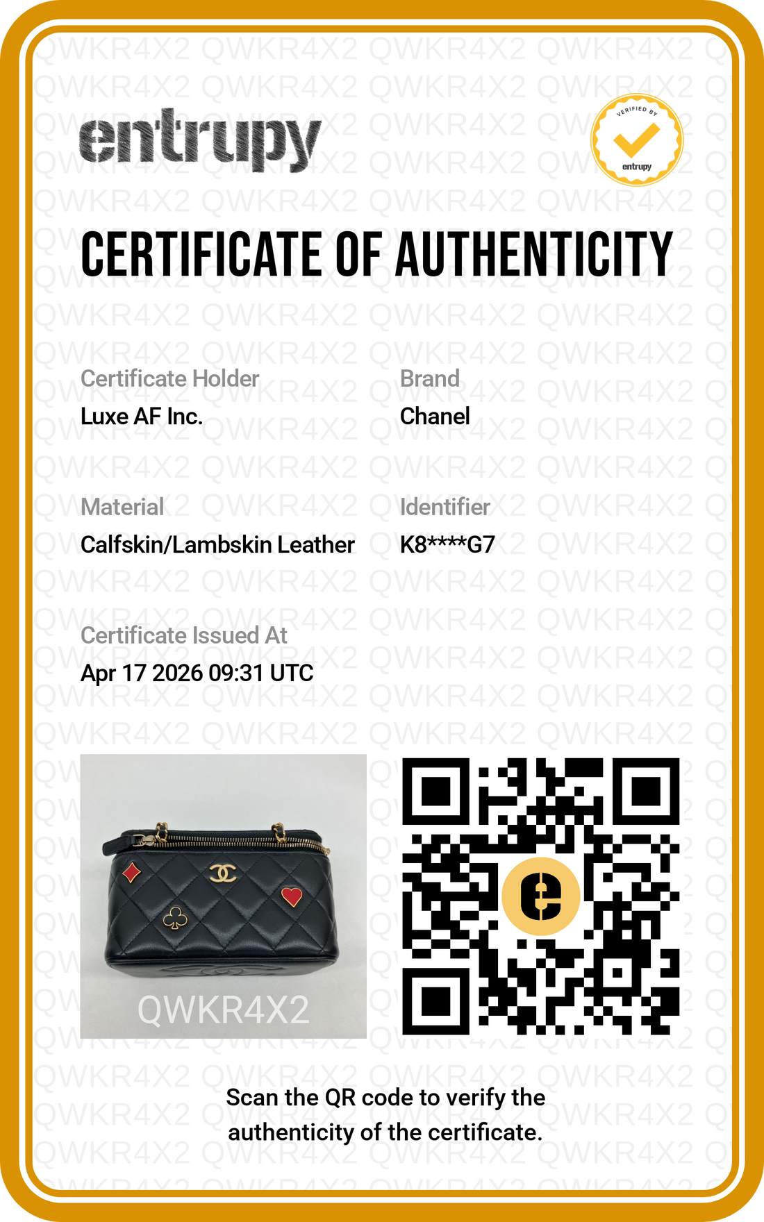 Chanel Casino Black Quilted Lambskin Vanity Case(K8***G7) IRIS169