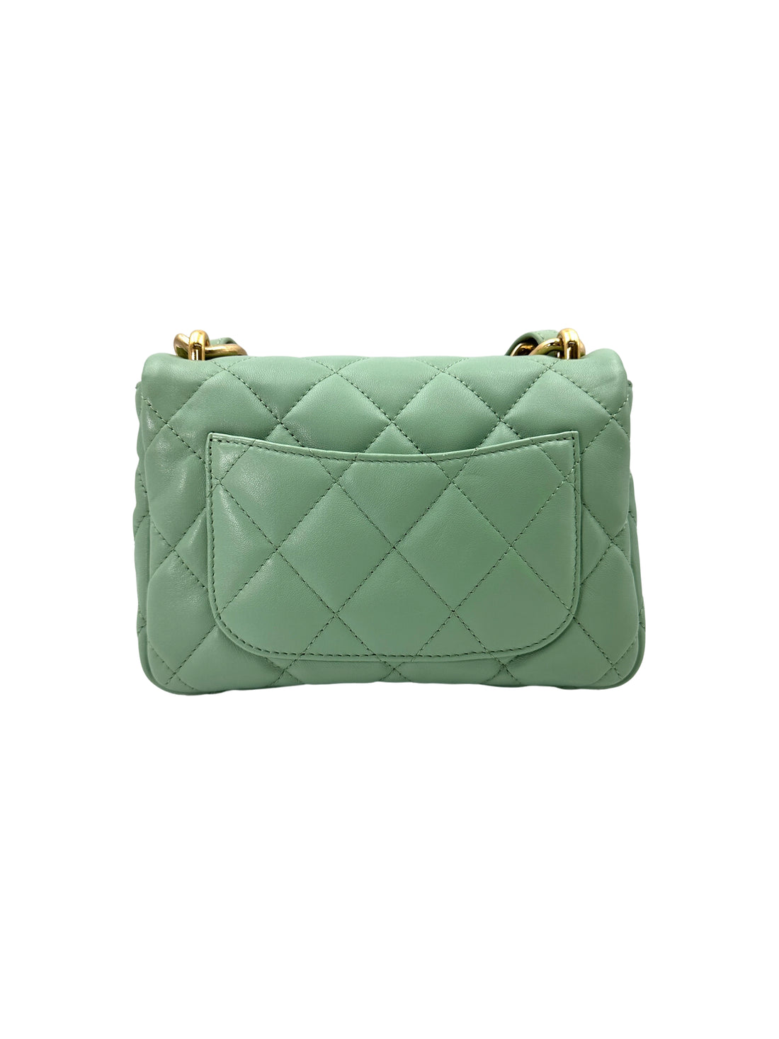 Chanel Mint Green Quilted Leather Flap Bag With Gold Hardware(CH***XG) IRIS168
