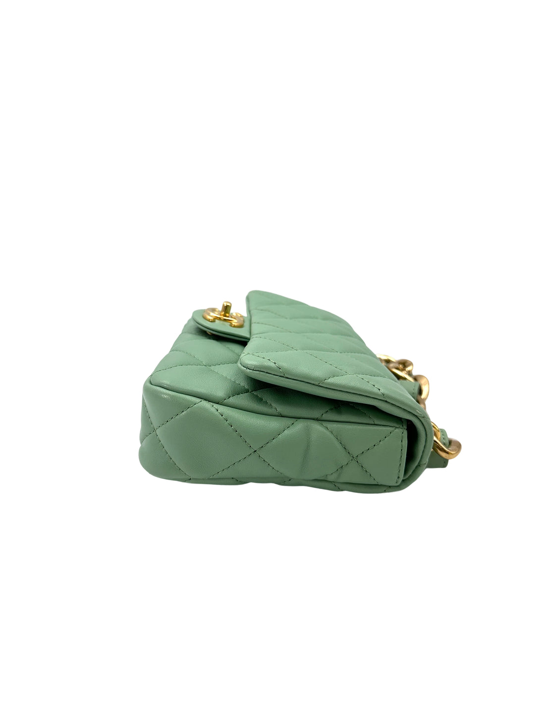 Chanel Mint Green Quilted Leather Flap Bag With Gold Hardware(CH***XG) IRIS168