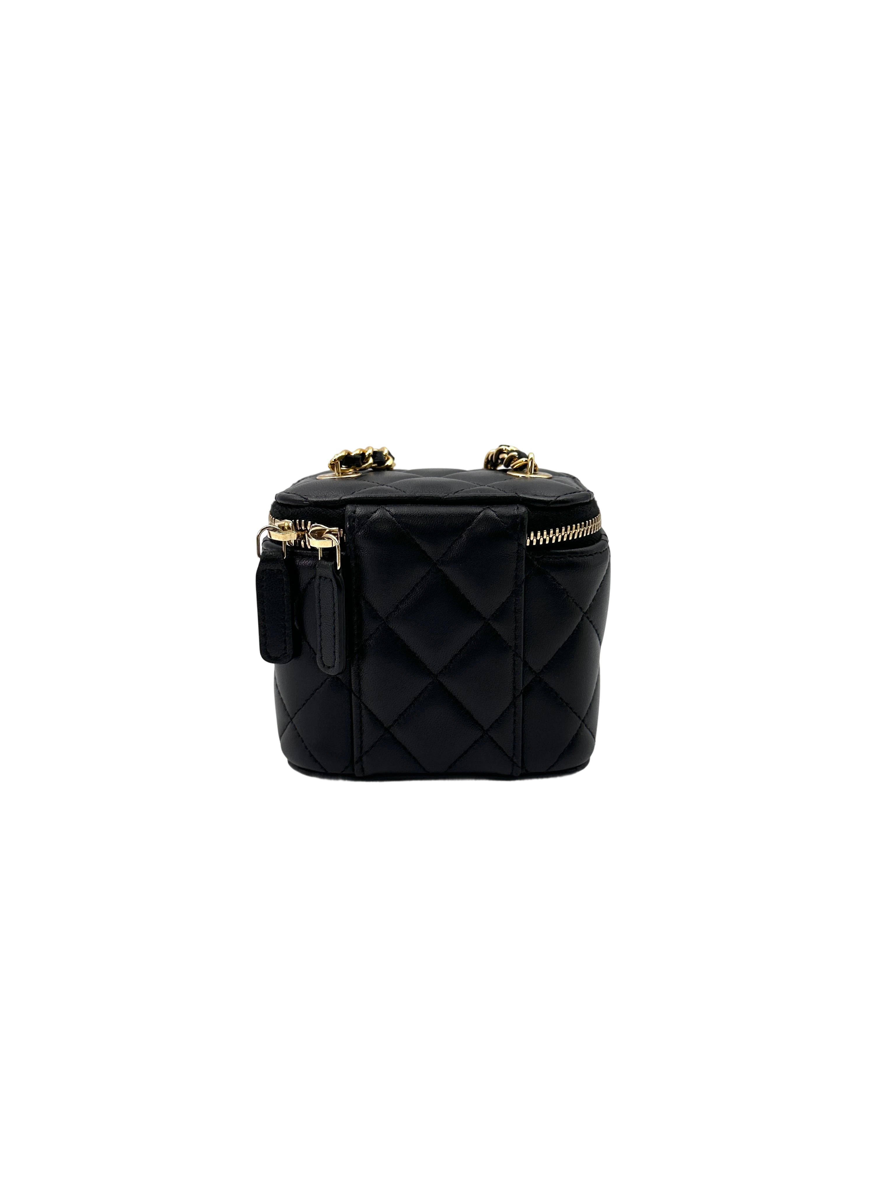 Chanel CoCo Casino Black Quilted Leather Mini Vanity Case(LA***C6) CC1791