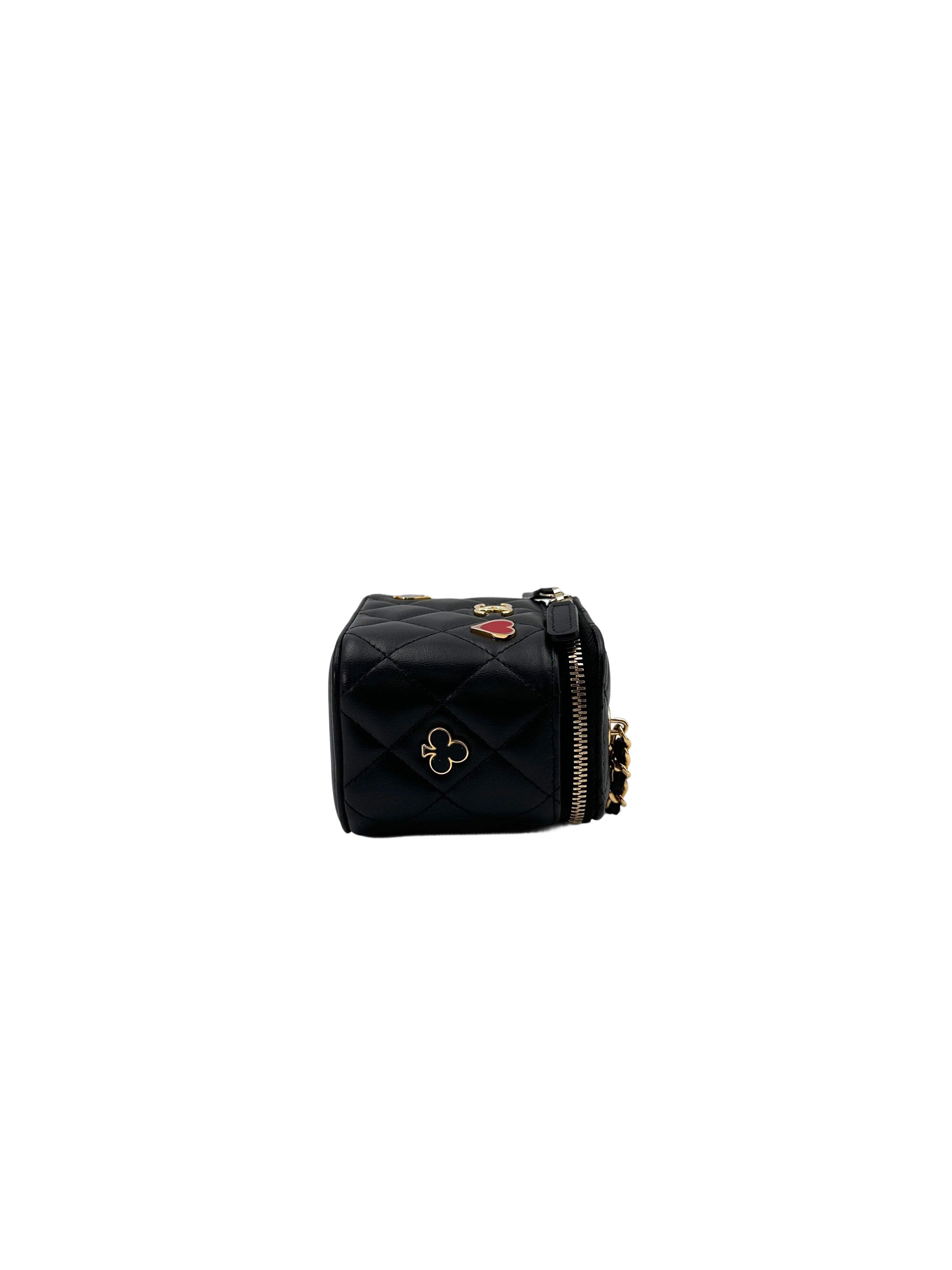 Chanel CoCo Casino Black Quilted Leather Mini Vanity Case(LA***C6) CC1791