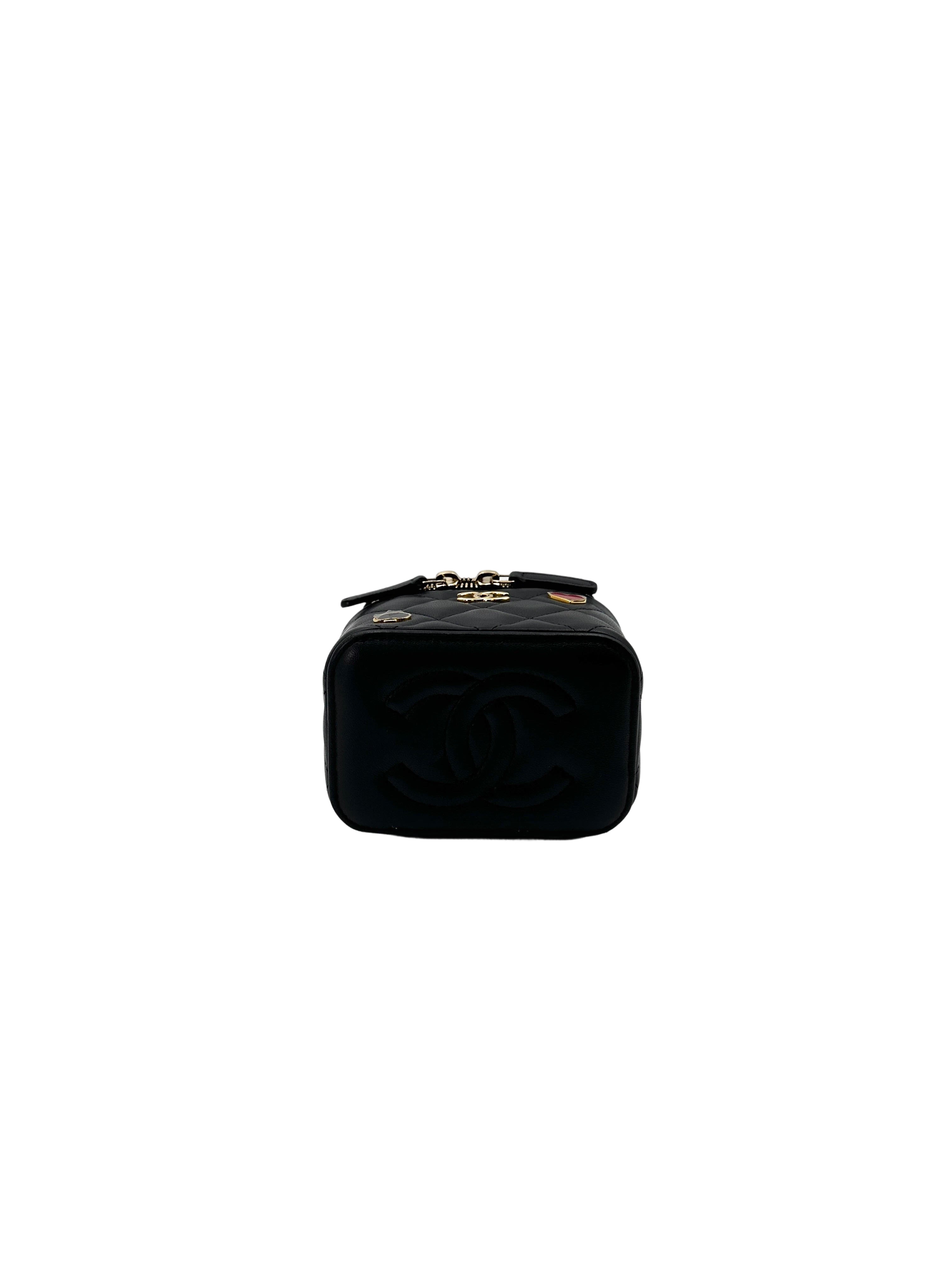 Chanel CoCo Casino Black Quilted Leather Mini Vanity Case(LA***C6) CC1791
