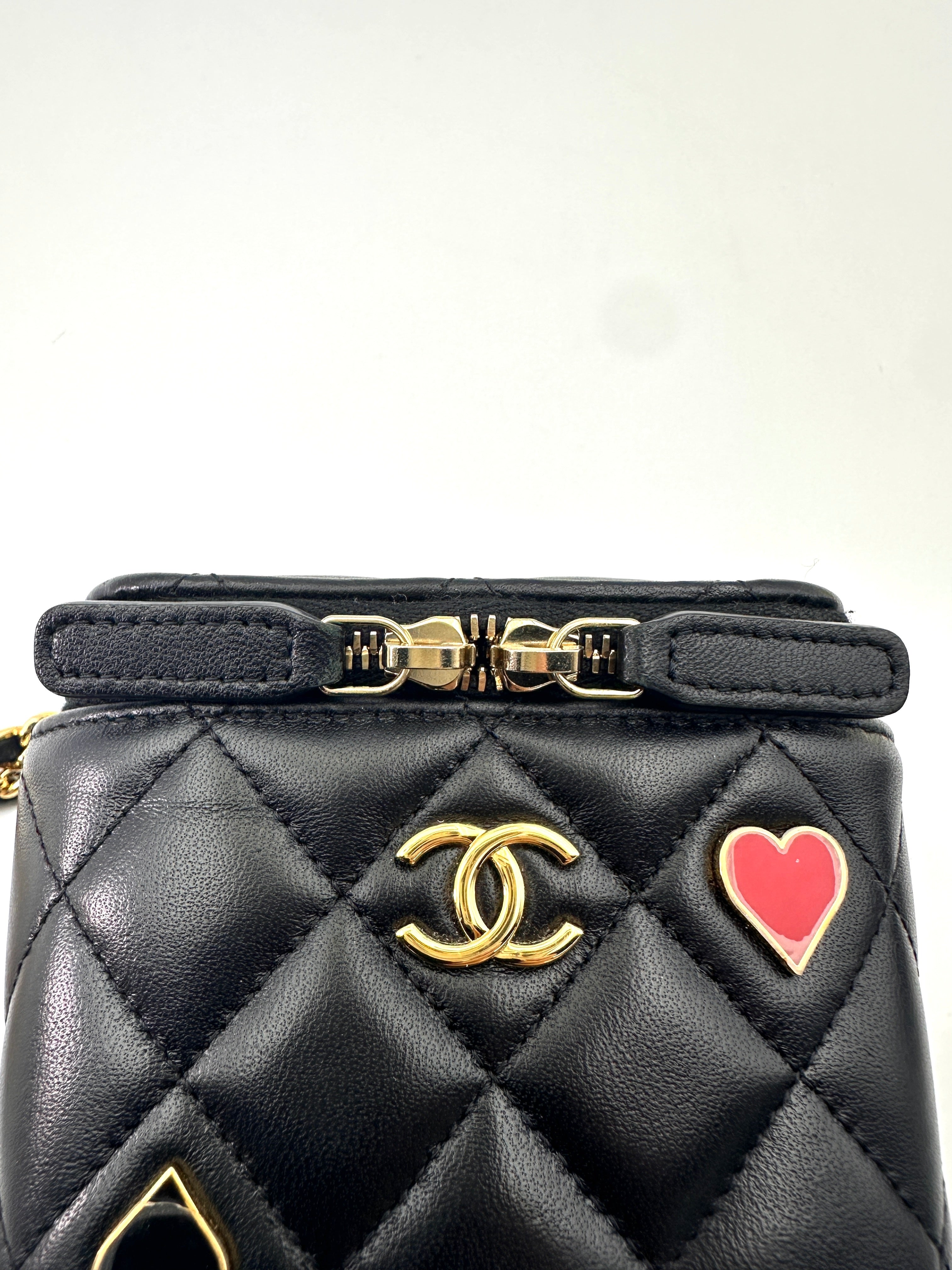 Chanel CoCo Casino Black Quilted Leather Mini Vanity Case(LA***C6) CC1791