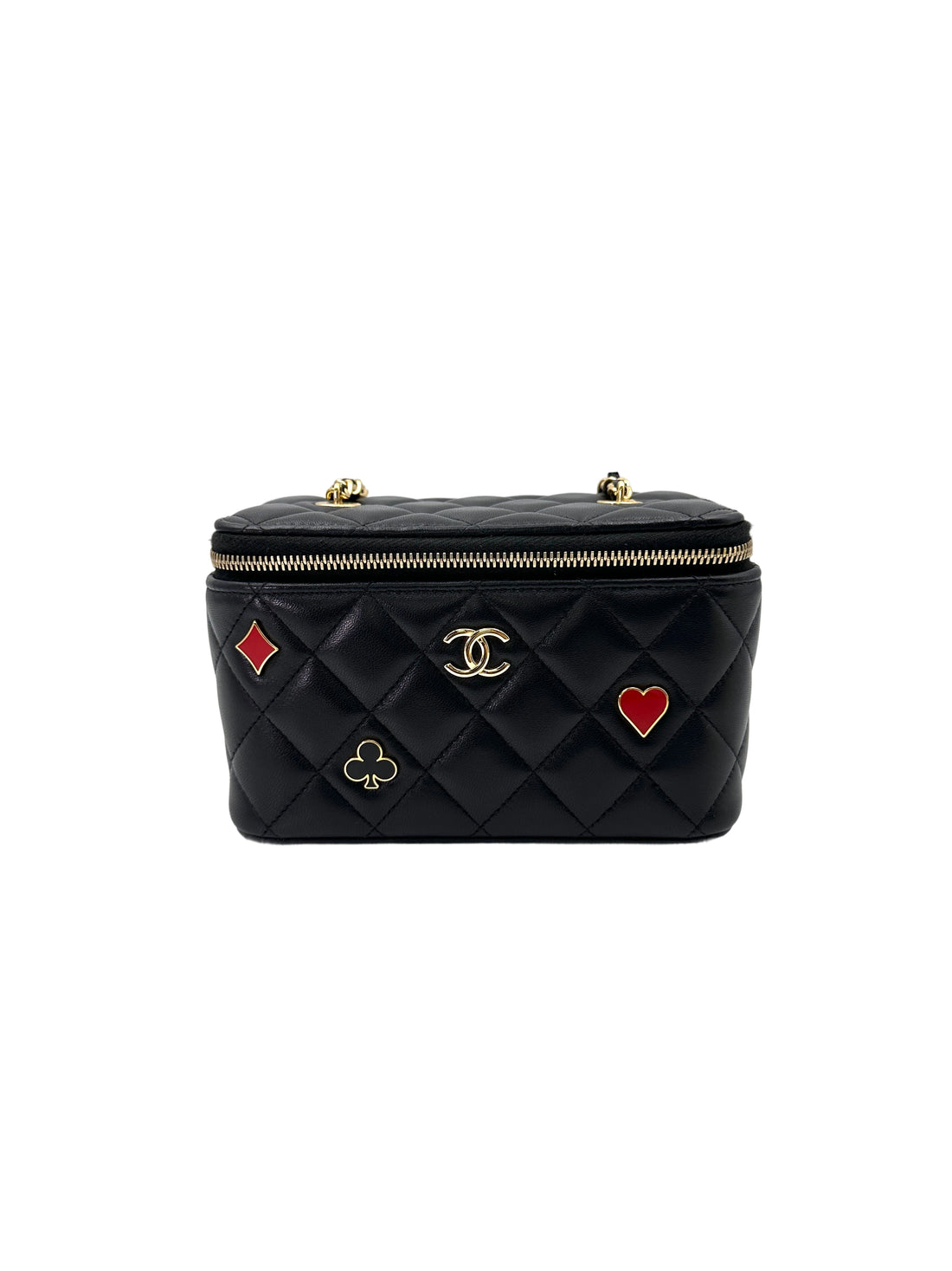 Chanel Casino Black Quilted Lambskin Vanity Case(K8***G7) IRIS169