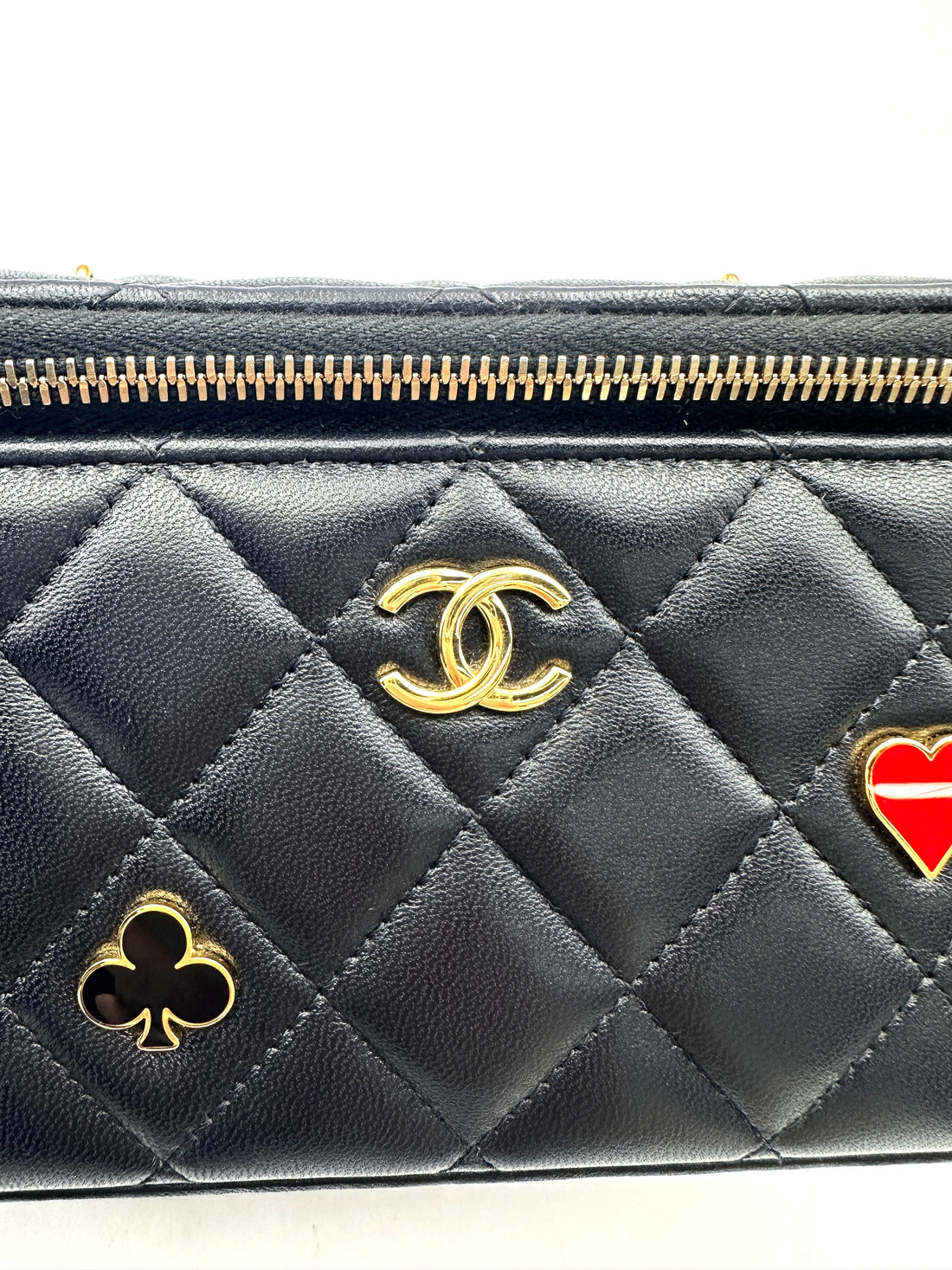 Chanel Casino Black Quilted Lambskin Vanity Case(K8***G7) IRIS169