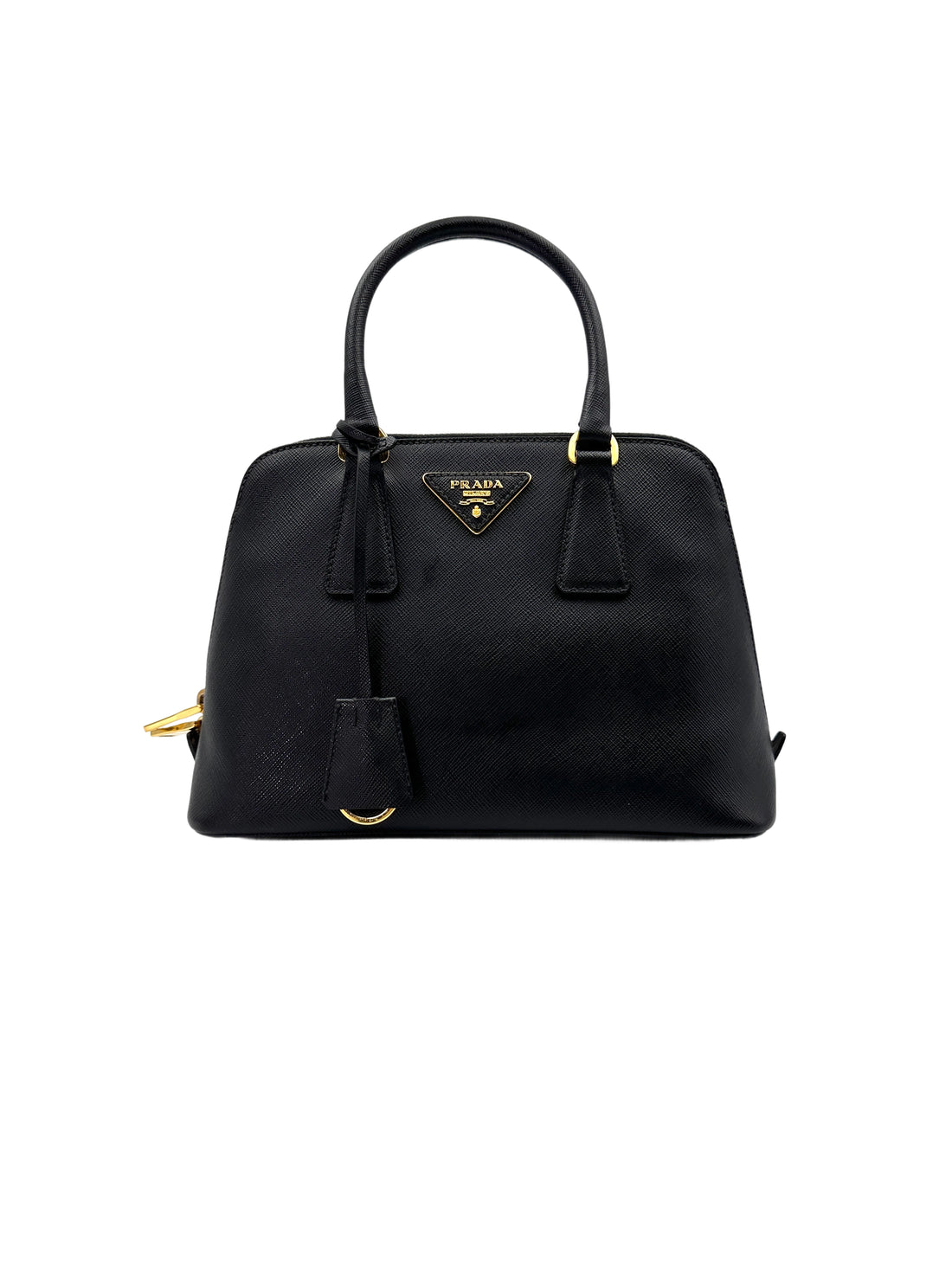 Prada Promenade Black Saffiano Lux Leather Handle Bag PR266