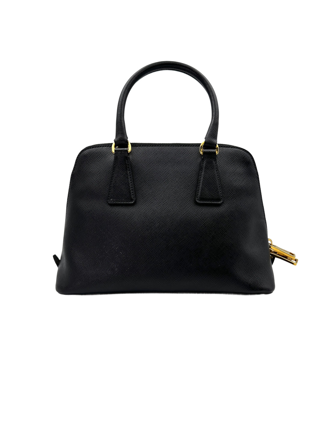 Prada Promenade Black Saffiano Lux Leather Handle Bag PR266