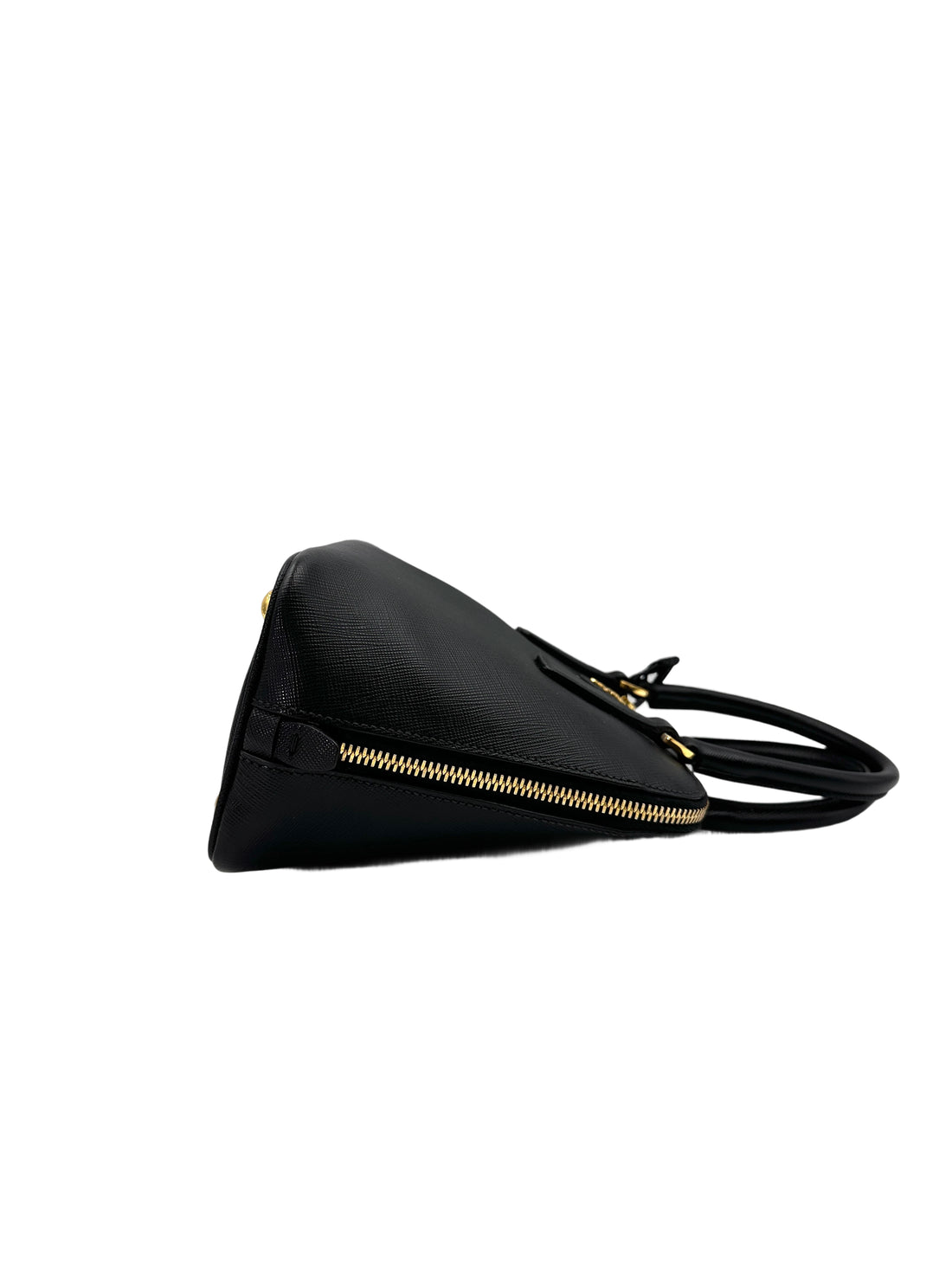 Prada Promenade Black Saffiano Lux Leather Handle Bag PR266
