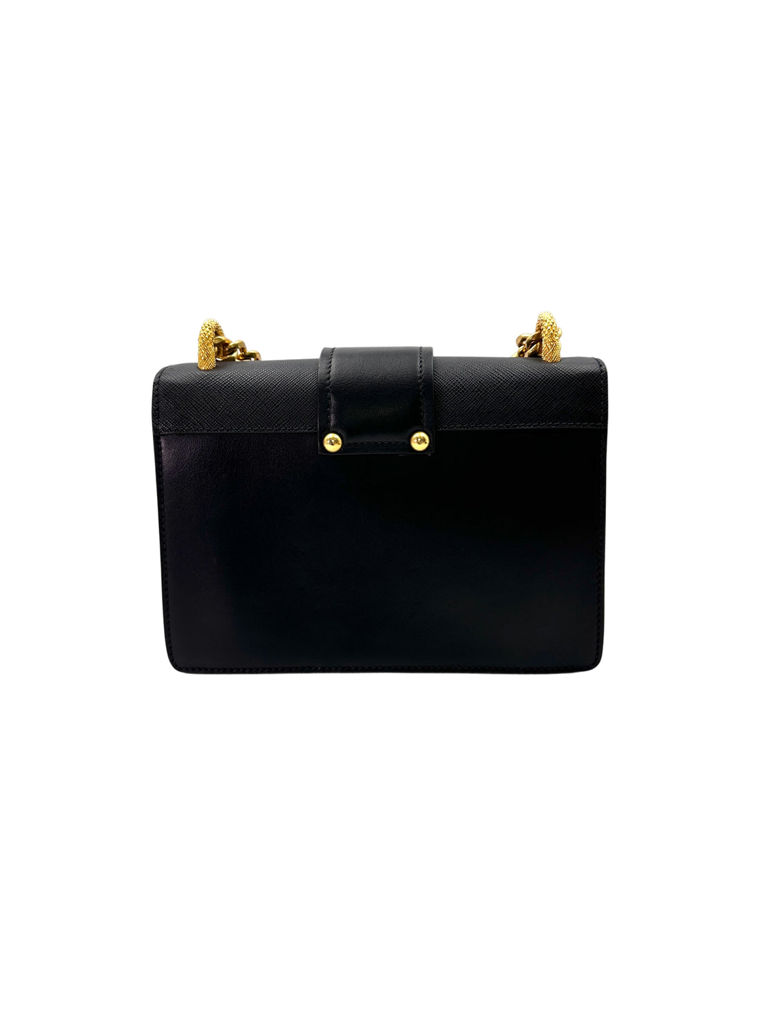 Prada Animalier Cahier Black Saffiano Leather Shoulder Bag With Gold Hardware PR269
