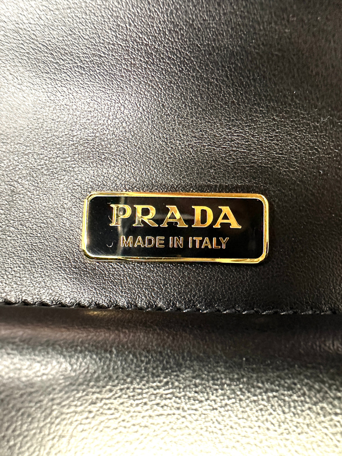 Prada Animalier Cahier Black Saffiano Leather Shoulder Bag With Gold Hardware PR269