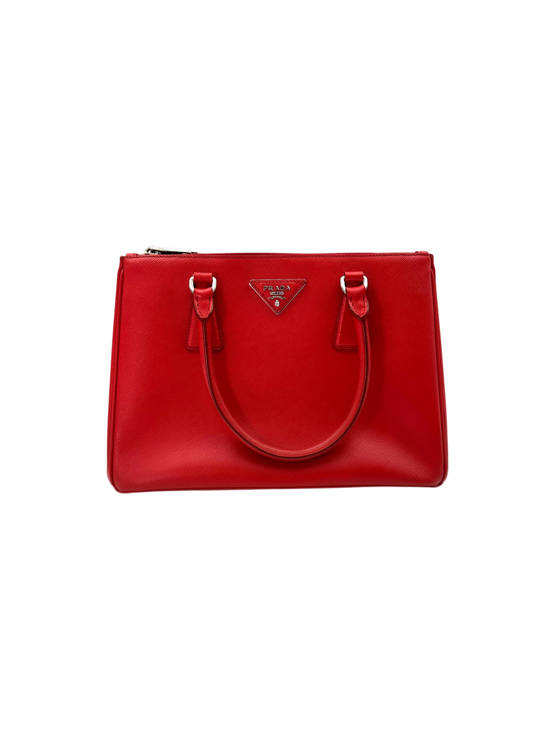 Prada Galleria Red Saffiano Lux Leather Small Size Handle Bag PR267