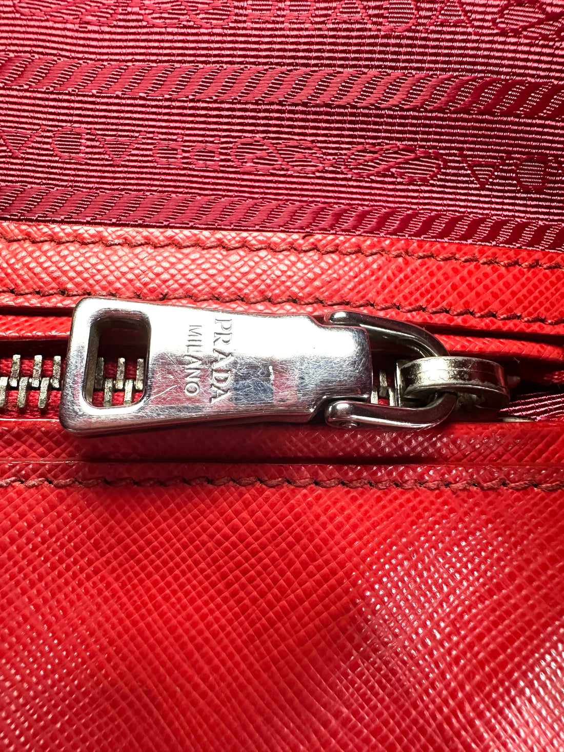 Prada Galleria Red Saffiano Lux Leather Small Size Handle Bag PR267