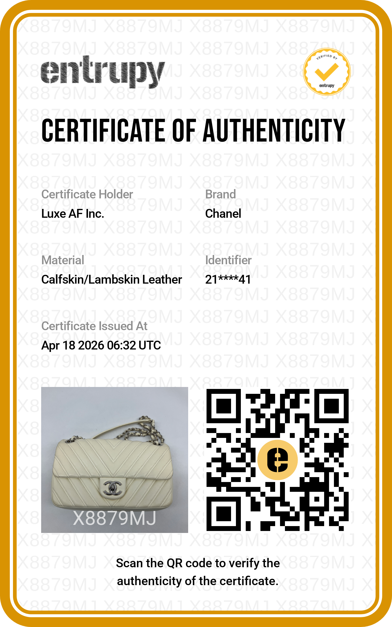 Chanel Classic Flap White Chevron Quilted Leather Flap Bag(21***41) CC1815