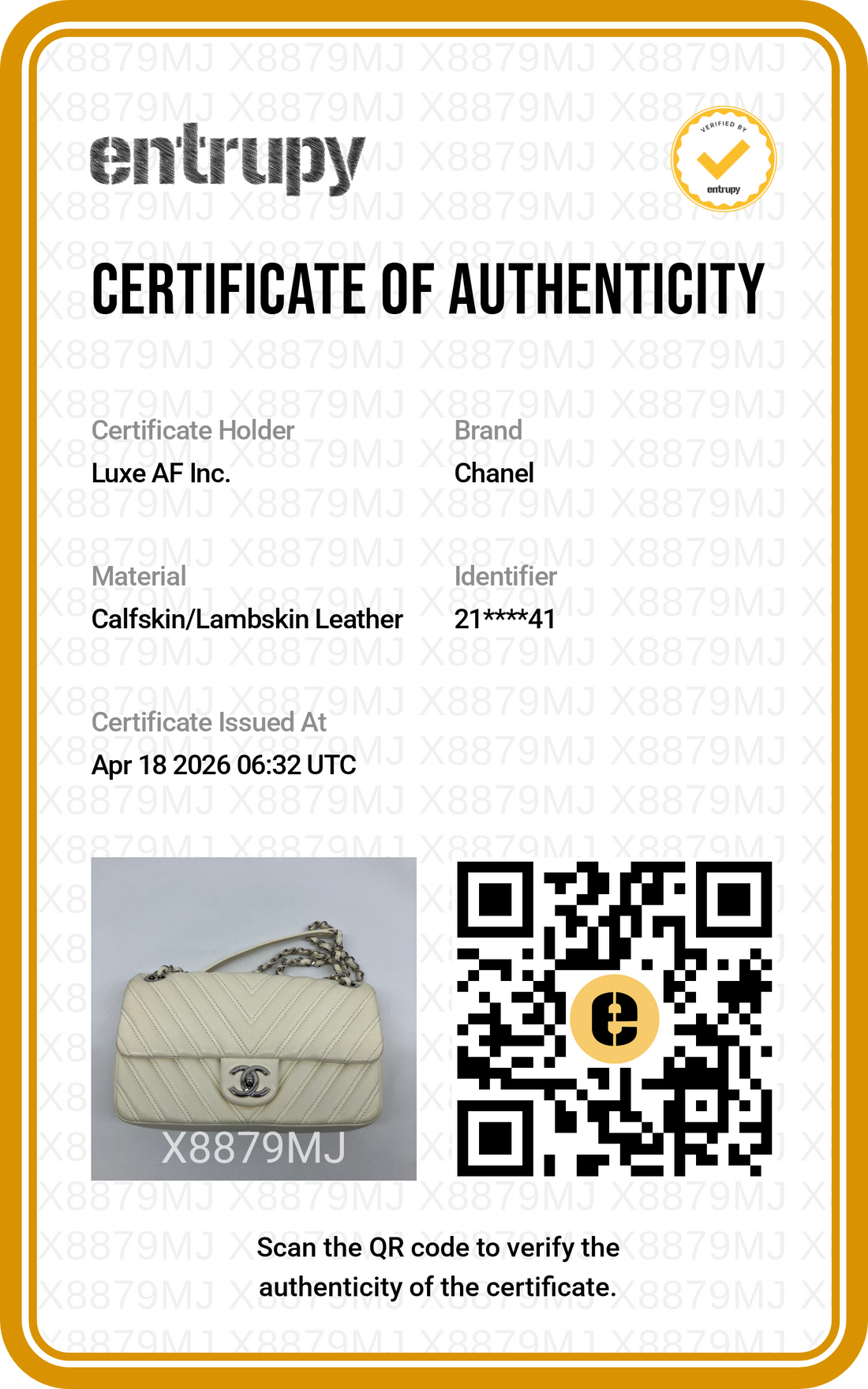 Chanel Classic Flap White Chevron Quilted Leather Flap Bag(21***41) CC1815