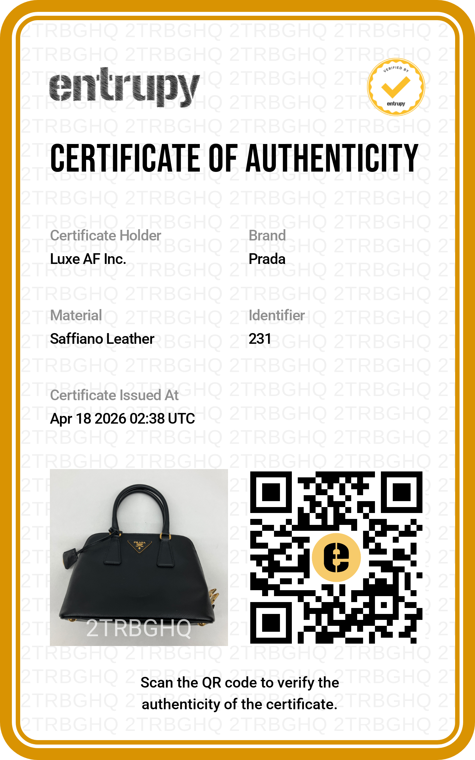 Prada Promenade Black Saffiano Lux Leather Handle Bag PR266