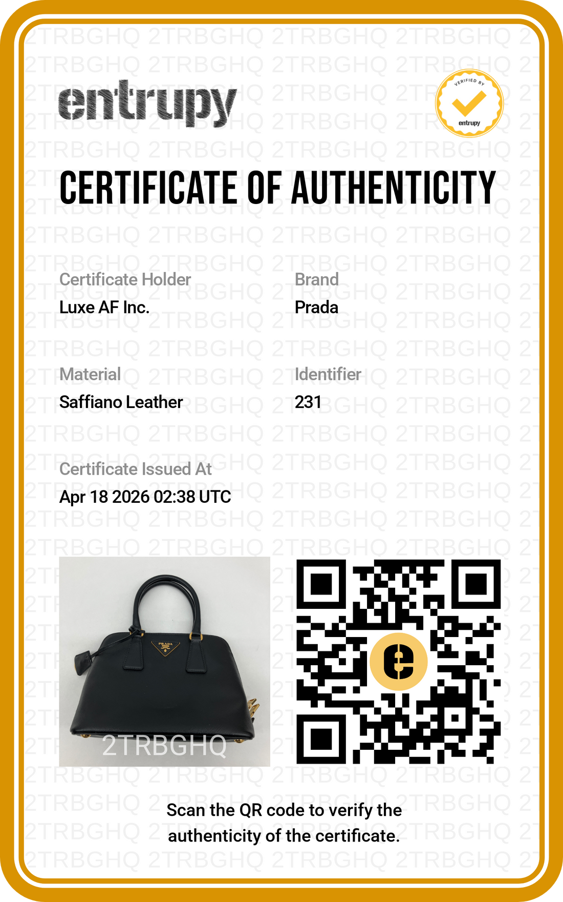Prada Promenade Black Saffiano Lux Leather Handle Bag PR266