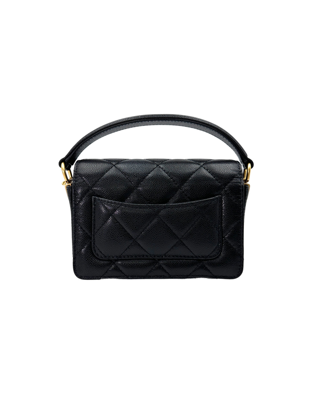 Chanel 24K Black Quilted & Felt Mini Flap Messenger Bag(JG***9C) IRIS171