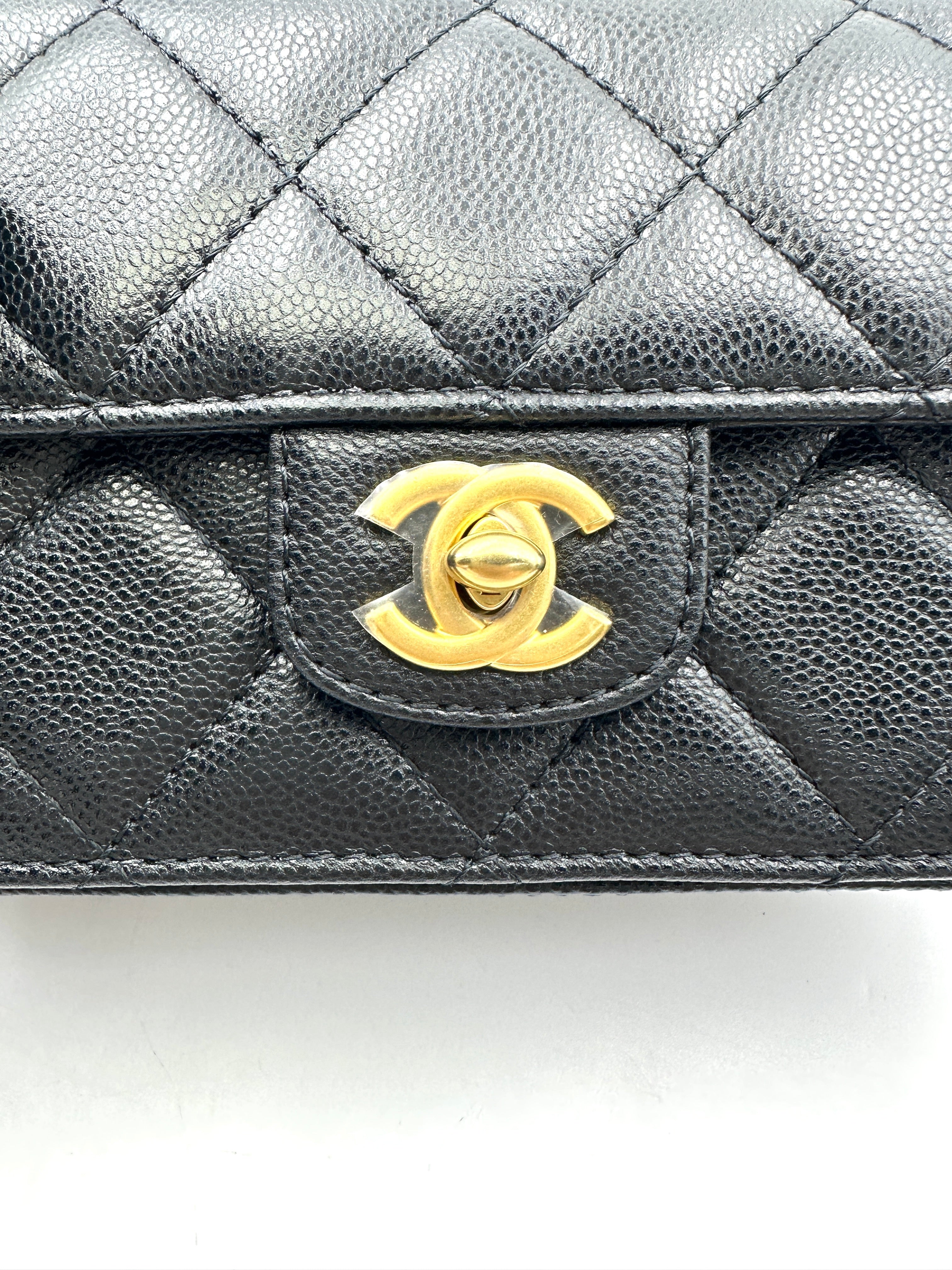Chanel 24K Black Quilted & Felt Mini Flap Messenger Bag(JG***9C) IRIS171
