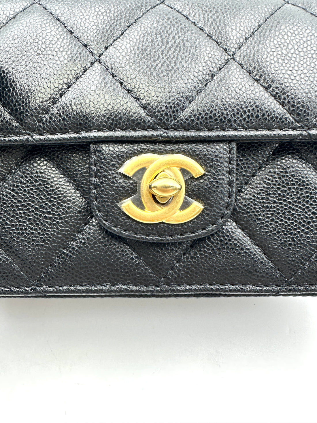 Chanel 24K Black Quilted & Felt Mini Flap Messenger Bag(JG***9C) IRIS171