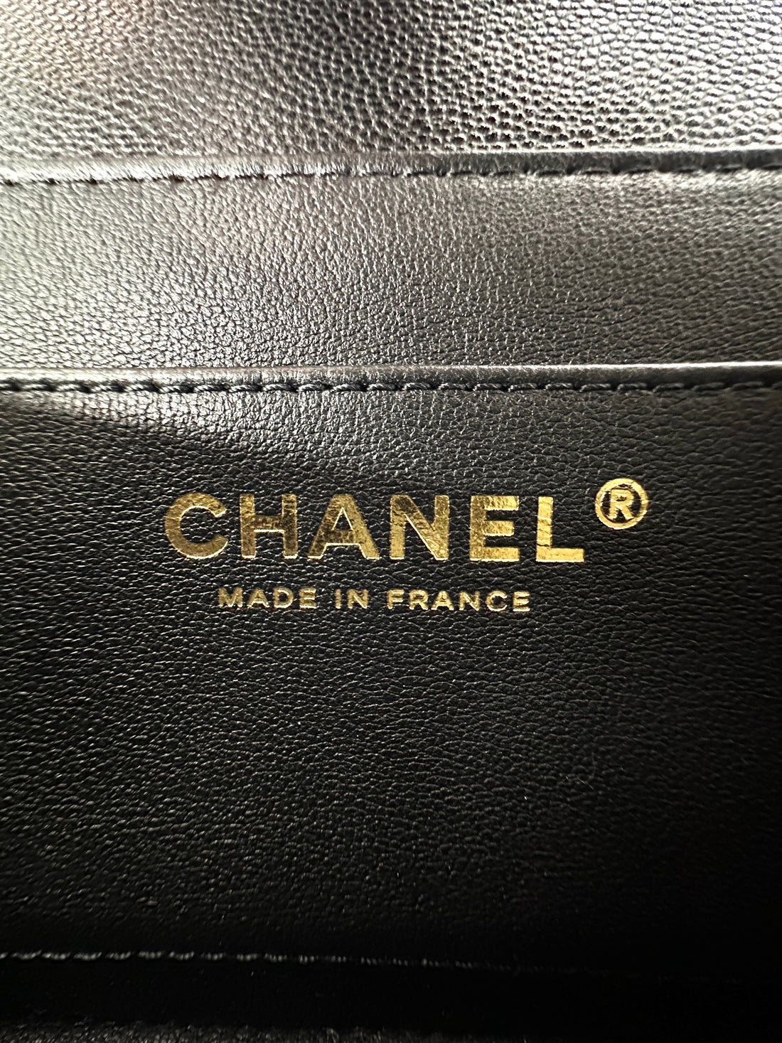 Chanel 24K Black Quilted & Felt Mini Flap Messenger Bag(JG***9C) IRIS171