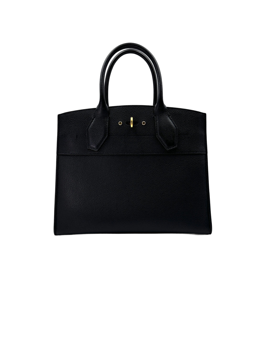 Louis Vuitton City Steamer Black Grained Leather Handle Bag LV2444