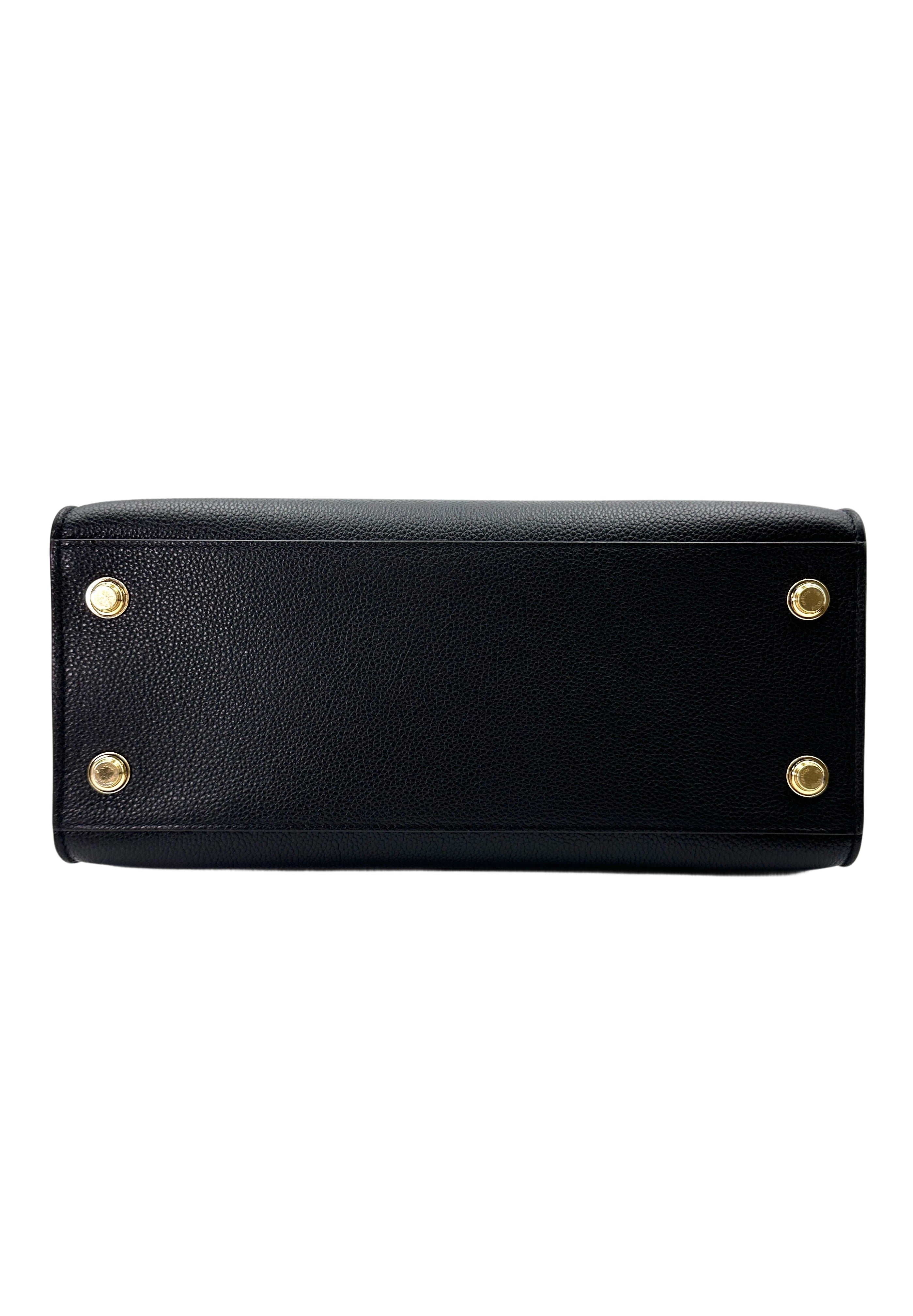 Louis Vuitton City Steamer Black Grained Leather Handle Bag LV2444
