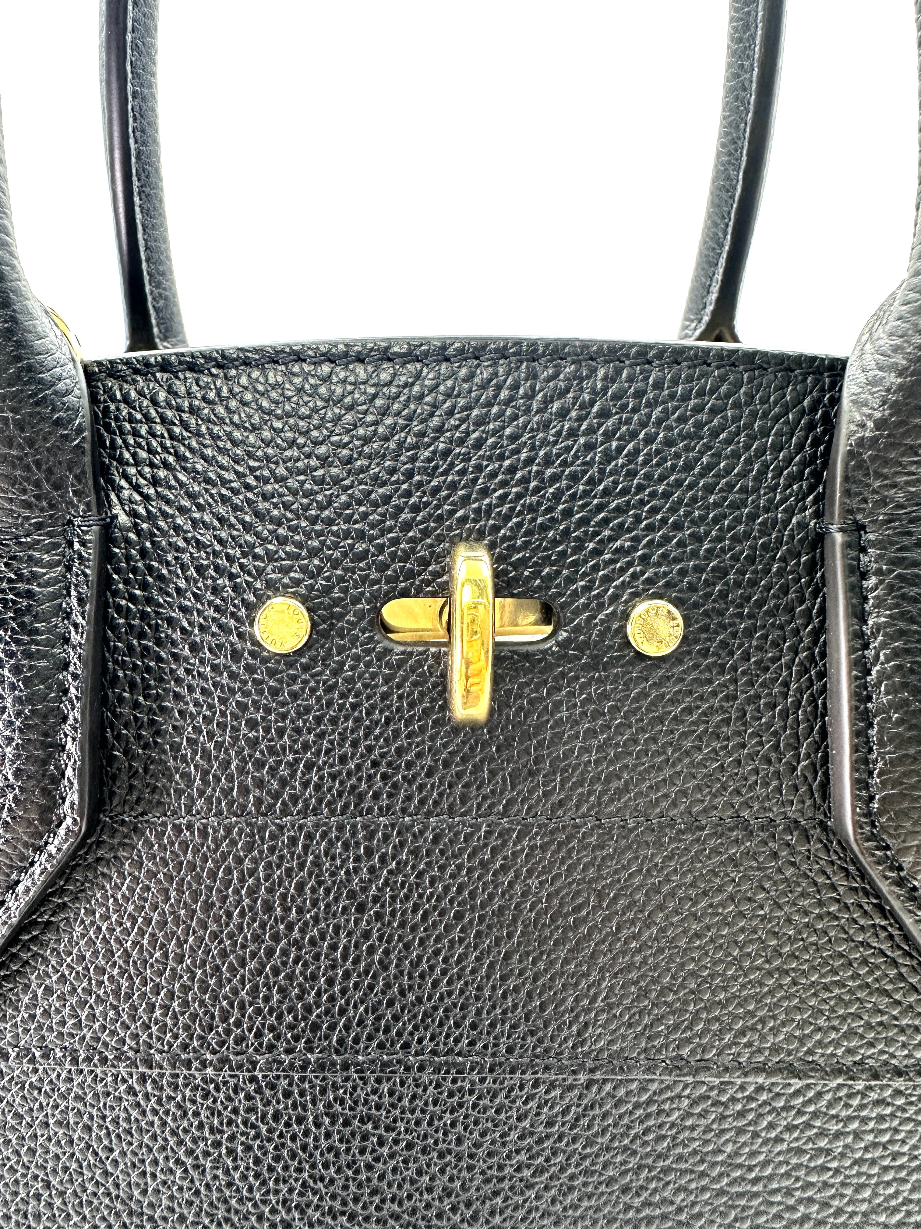 Louis Vuitton City Steamer Black Grained Leather Handle Bag LV2444