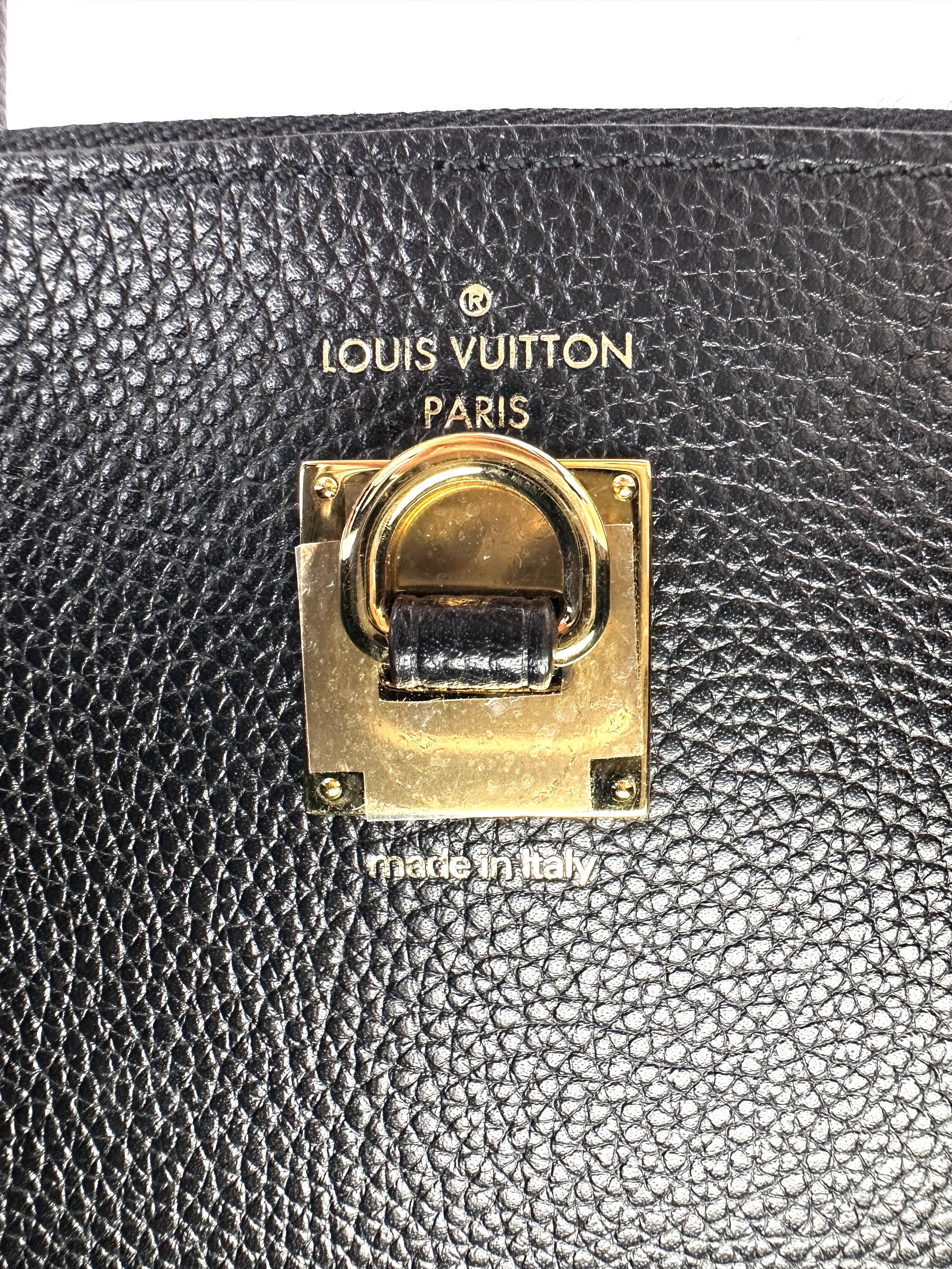 Louis Vuitton City Steamer Black Grained Leather Handle Bag LV2444