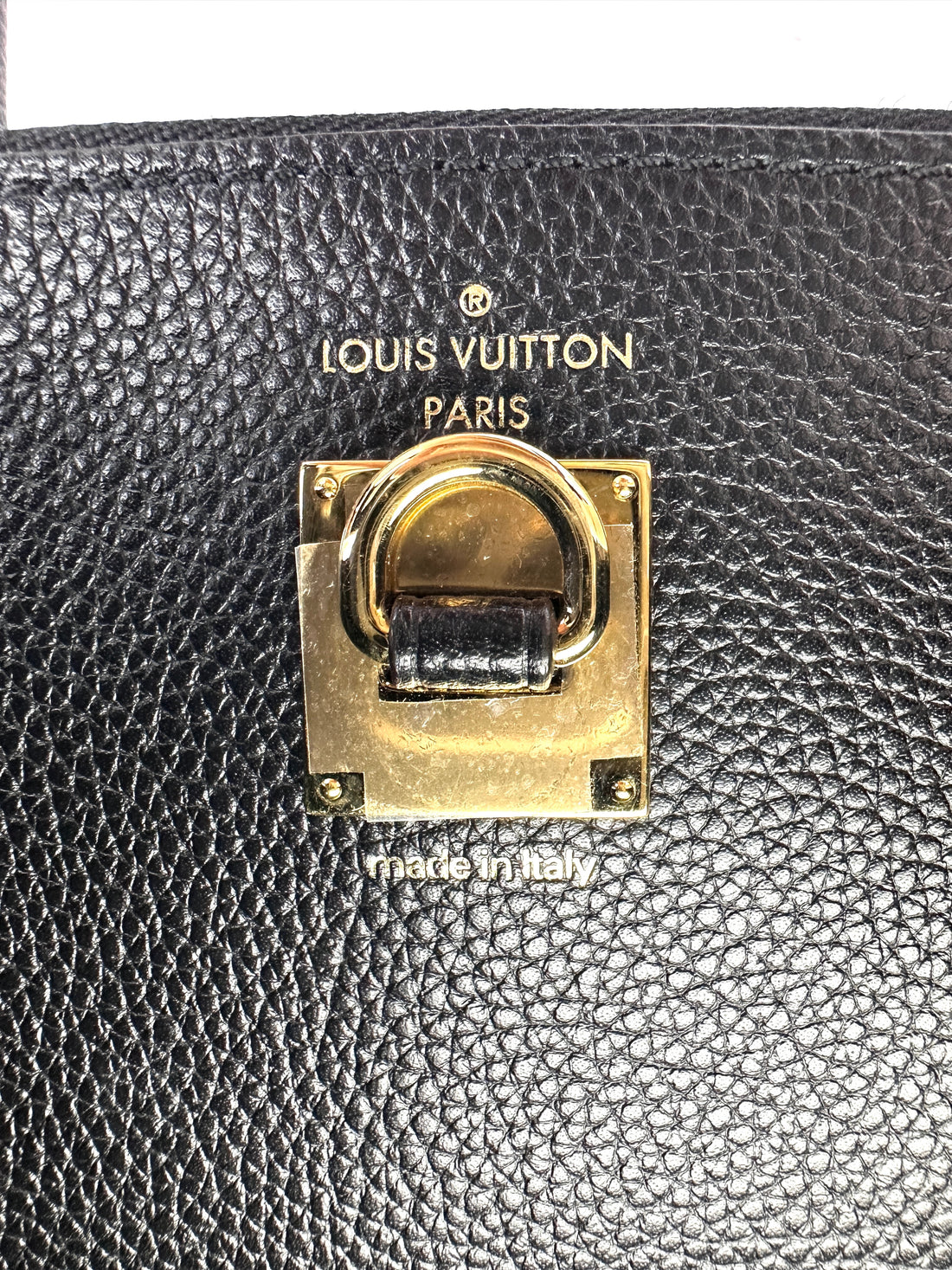 Louis Vuitton City Steamer Black Grained Leather Handle Bag LV2444