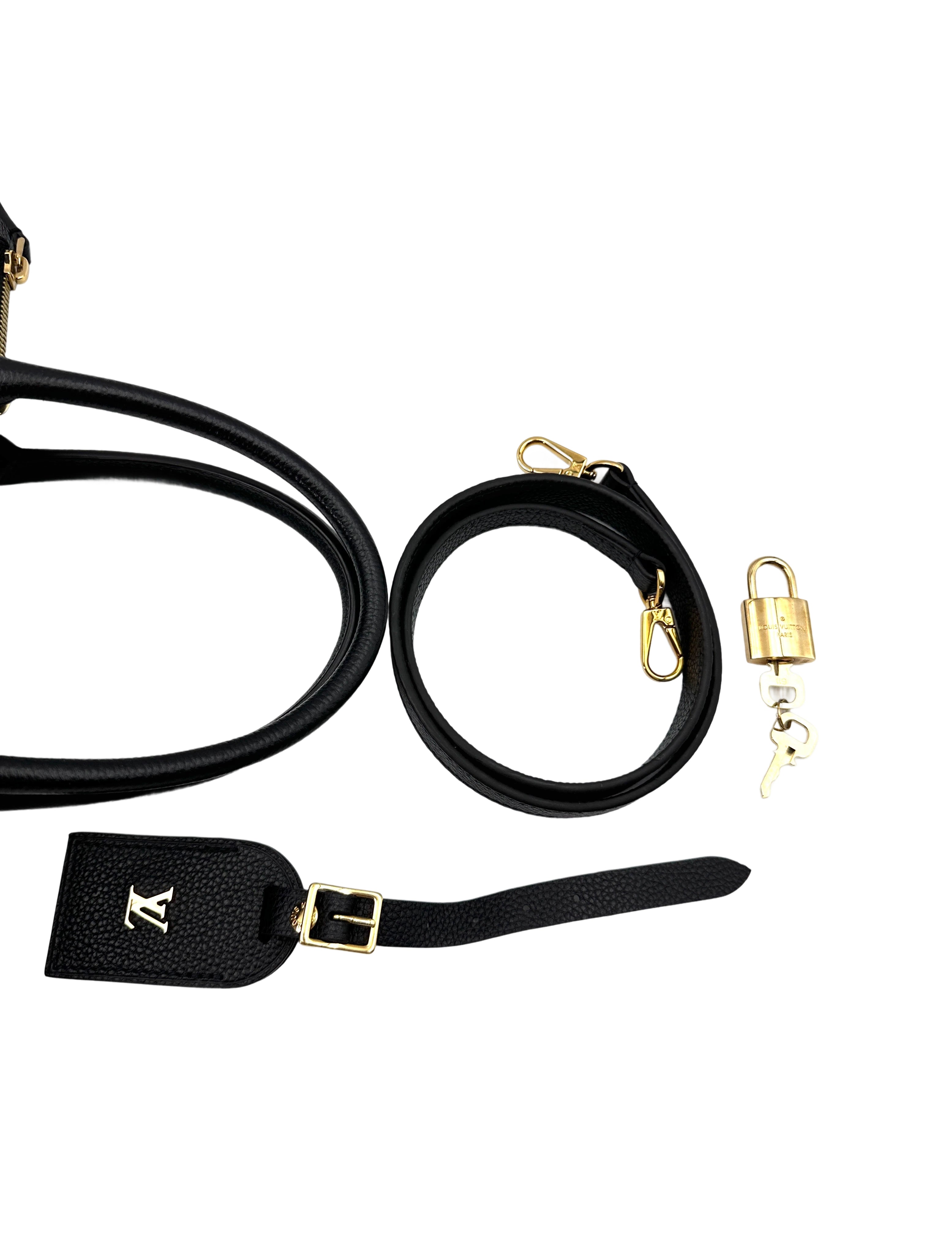 Louis Vuitton City Steamer Black Grained Leather Handle Bag LV2444