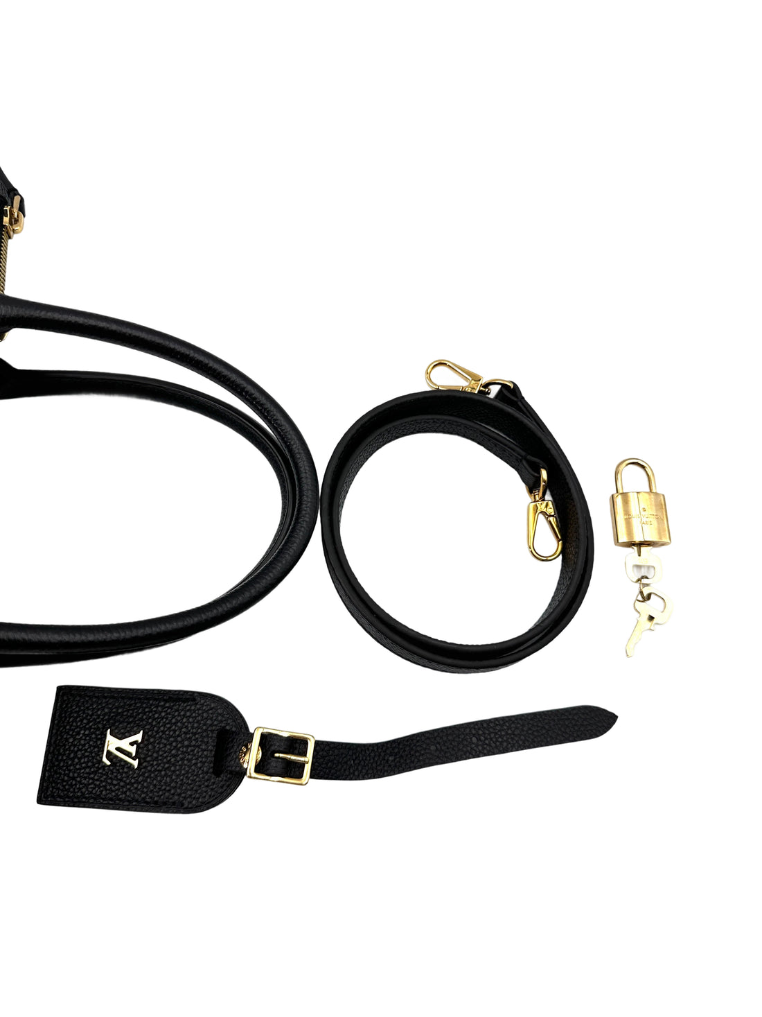 Louis Vuitton City Steamer Black Grained Leather Handle Bag LV2444