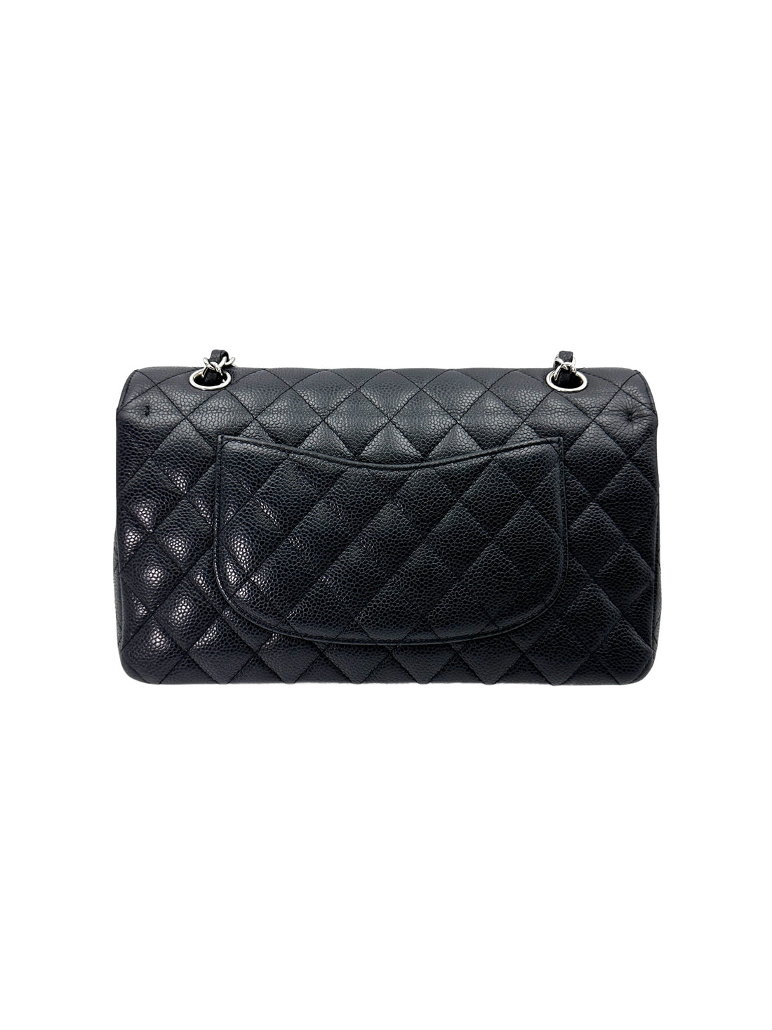 Chanel Classic Flap Black Quilted Leather Shoulder Bag With Silver Buckle(13***26) IRIS172