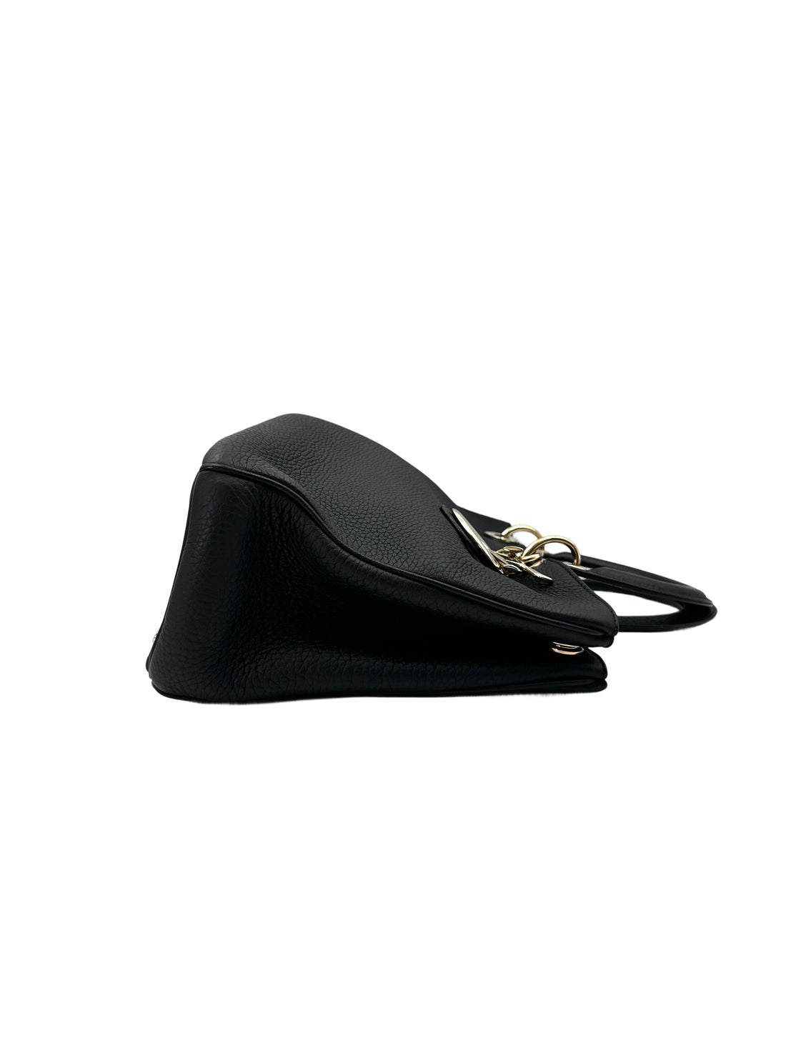 Christian Dior Diorissimo Black Leather Medium Size Top Handle Bag DR676