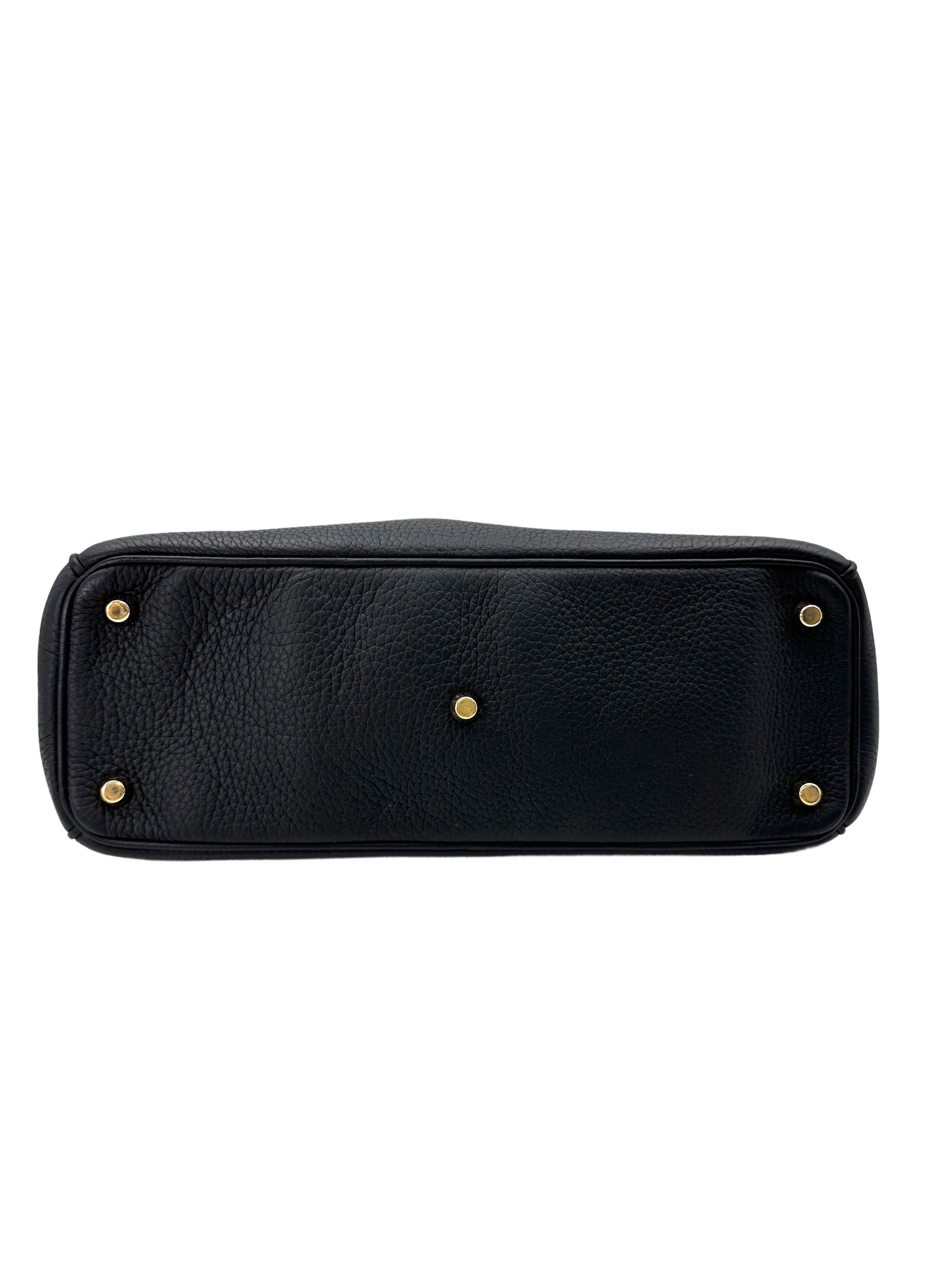 Christian Dior Diorissimo Black Leather Medium Size Top Handle Bag DR676