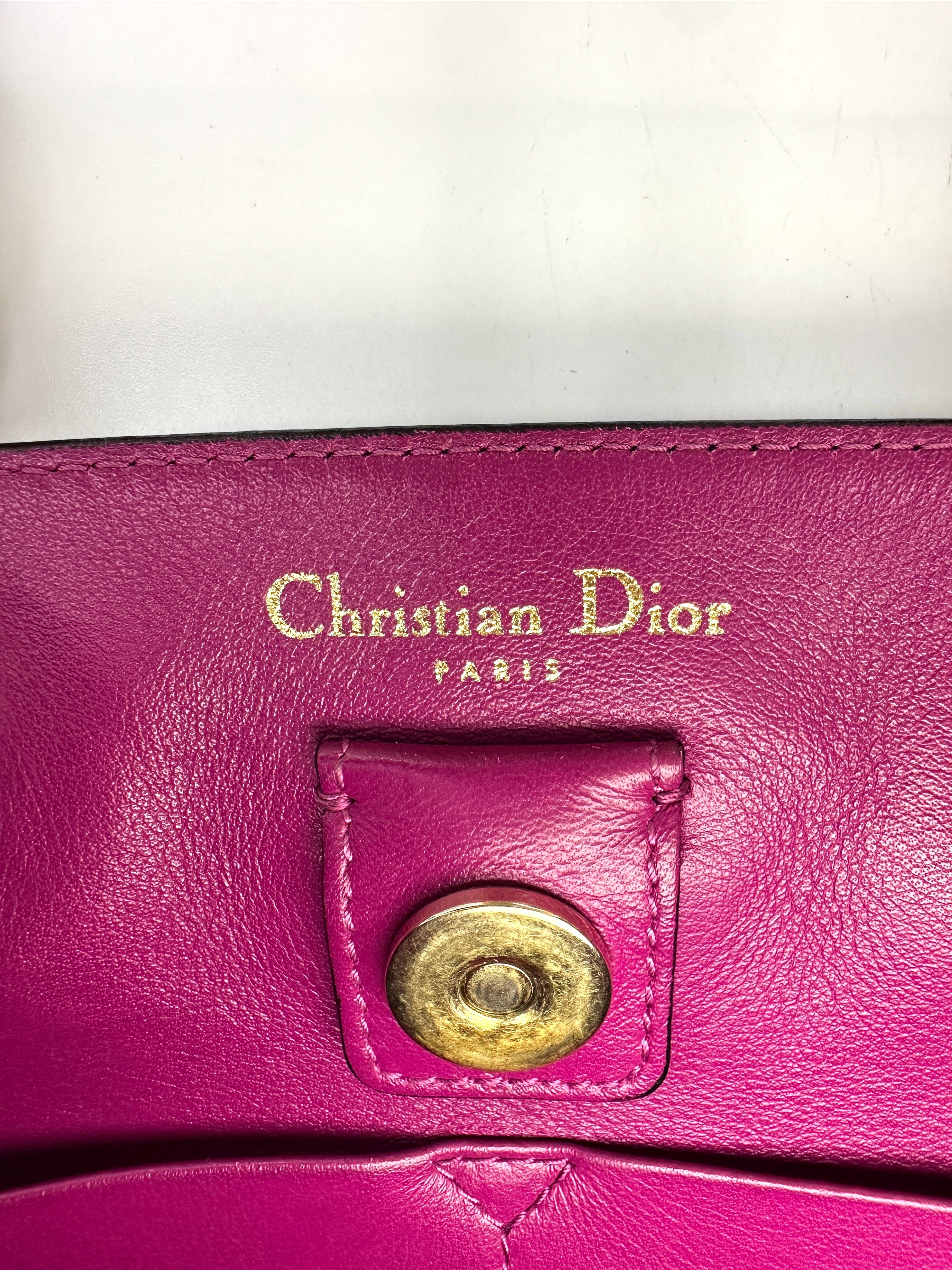 Christian Dior Diorissimo Black Leather Medium Size Top Handle Bag DR676
