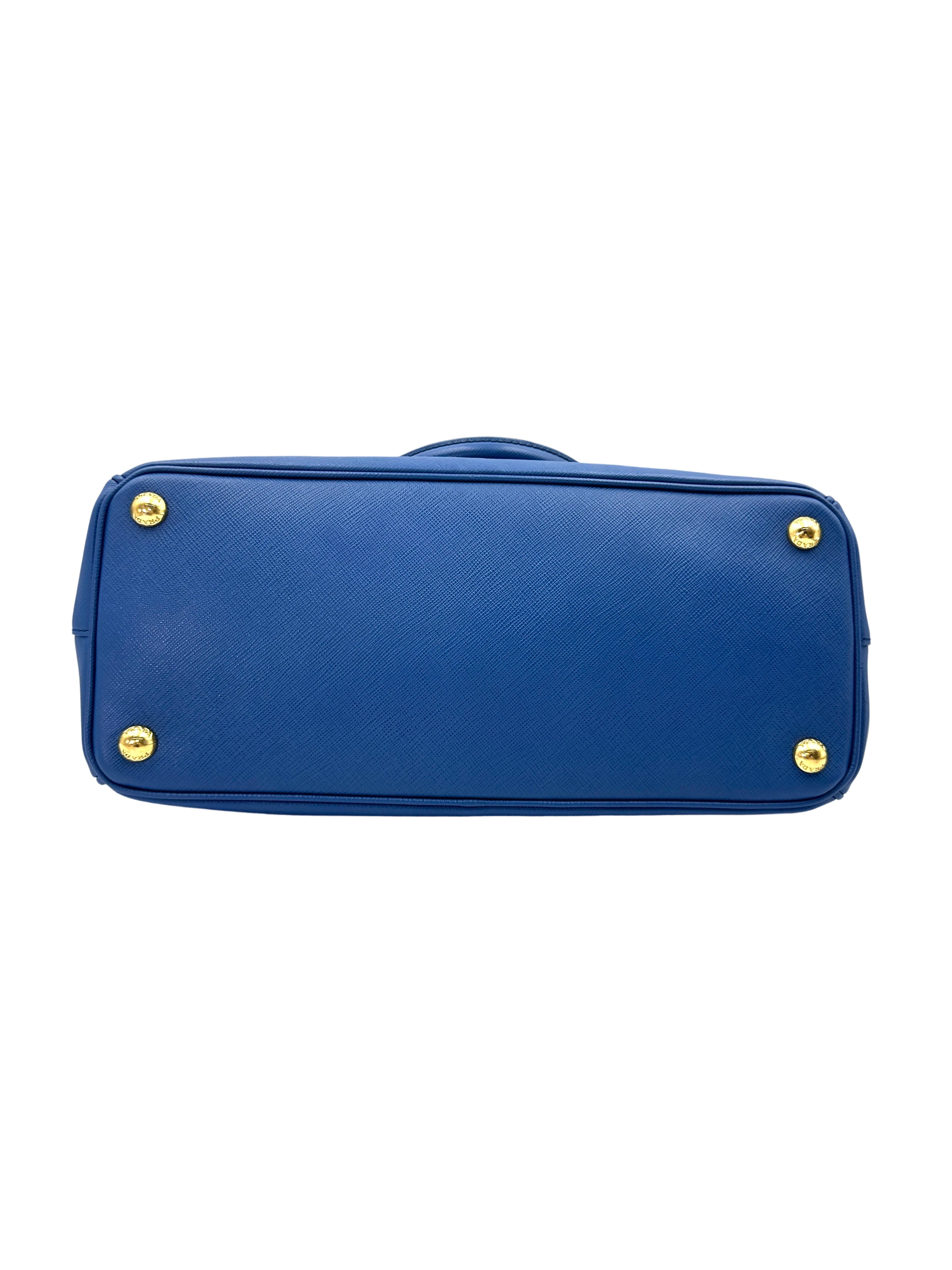Prada Galleria Blue Saffiano Leather Medium Size Handle Bag PR272