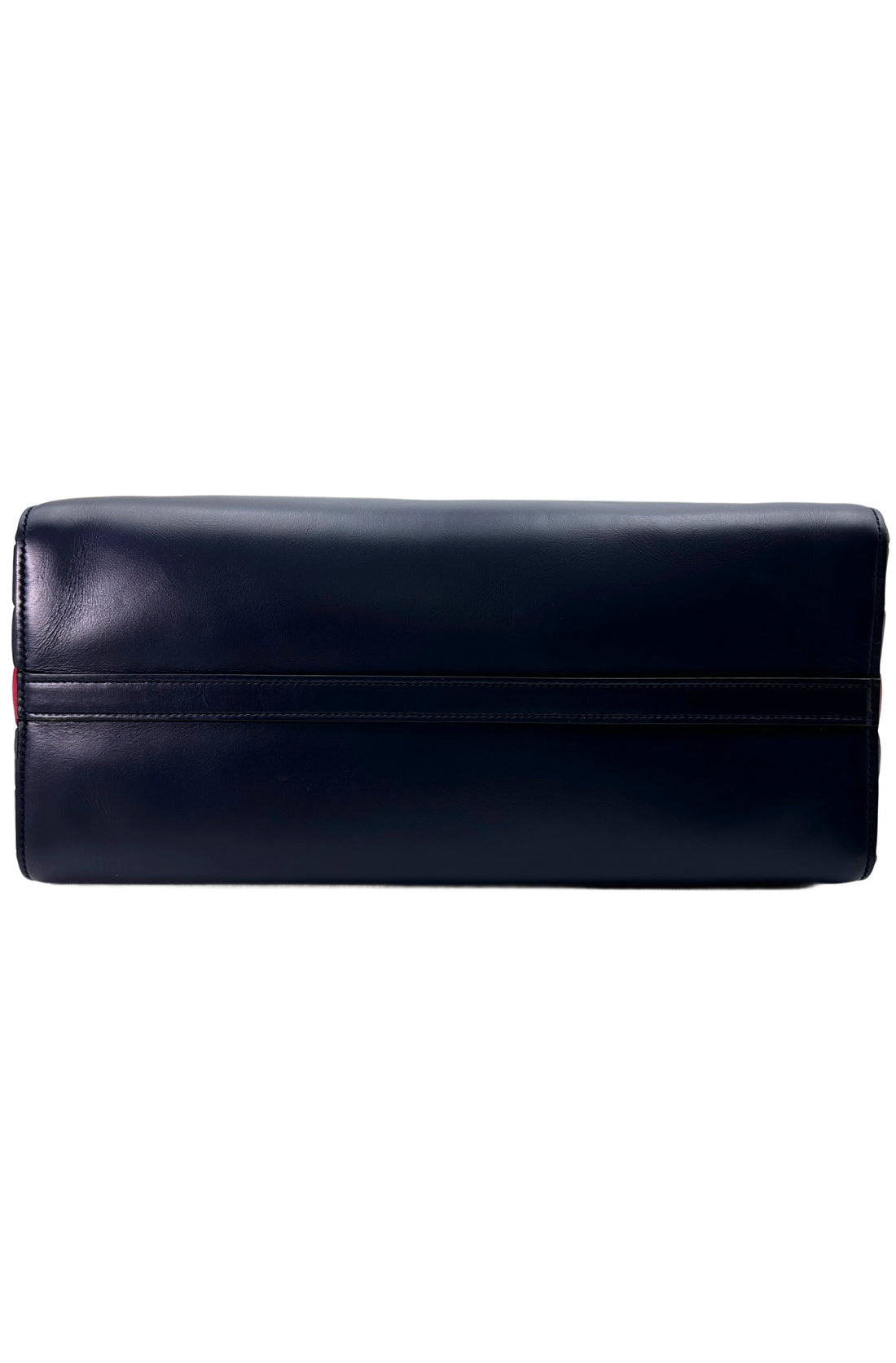 Prada Bibliotheque Navy Saffiano Leather Accordion Handle Bag PR271
