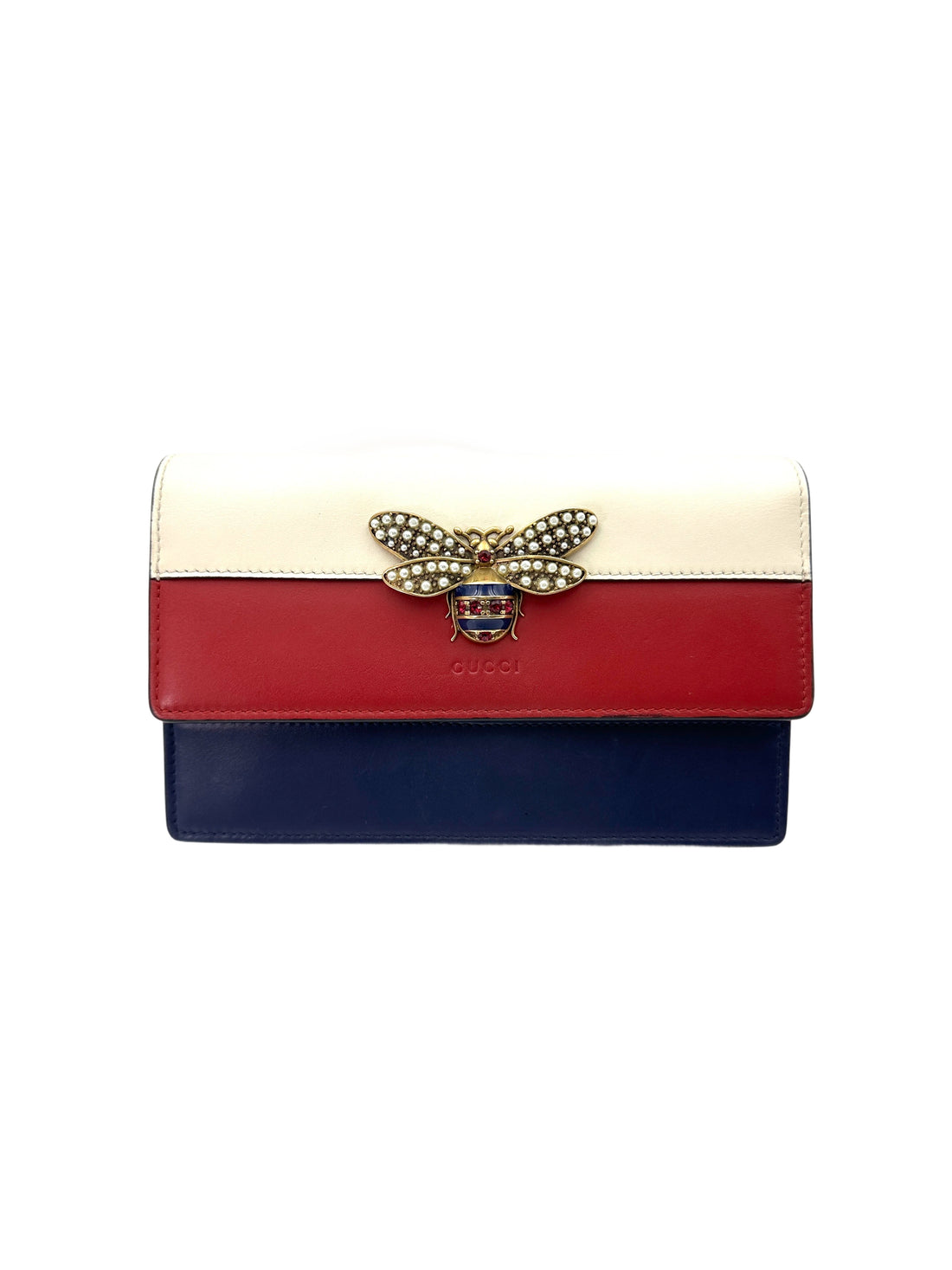 Gucci Queen Margaret Bee Multicolor Wallet On Chain GG851