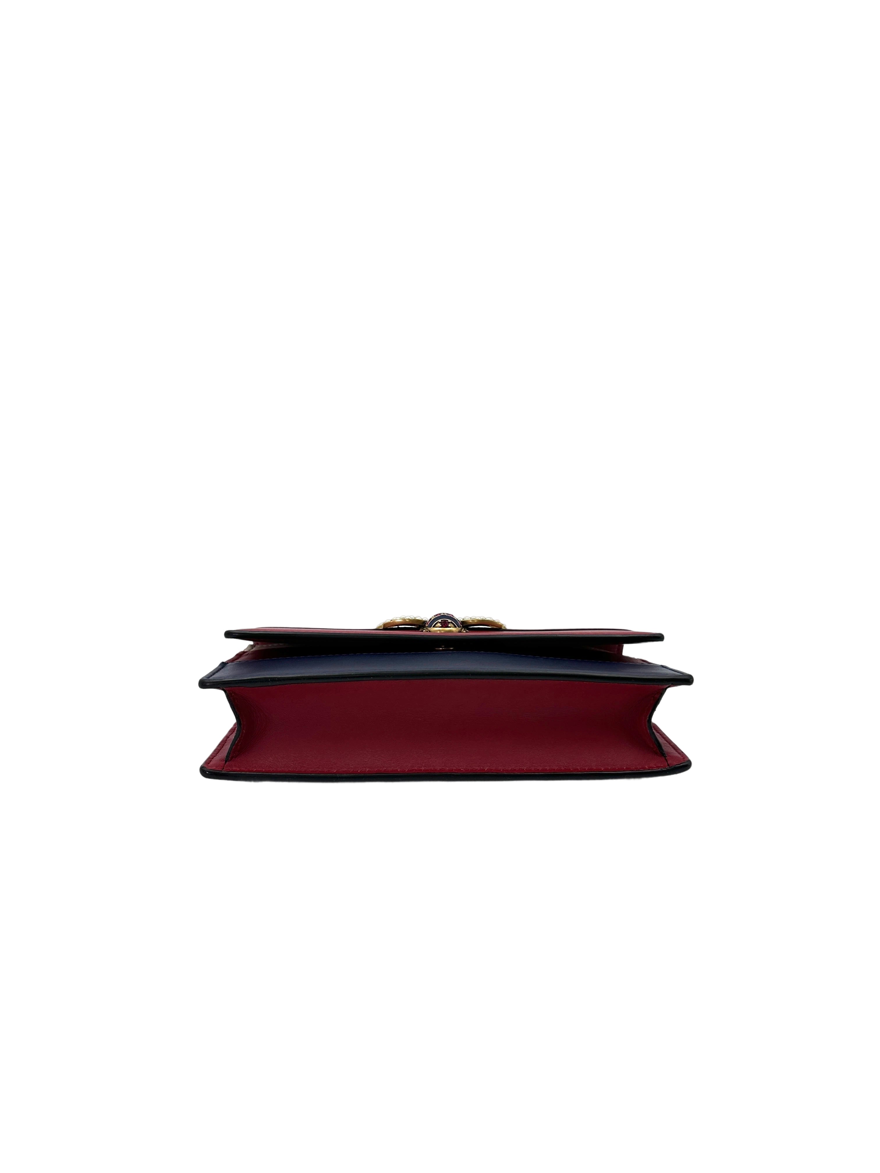Gucci Queen Margaret Bee Multicolor Wallet On Chain GG851