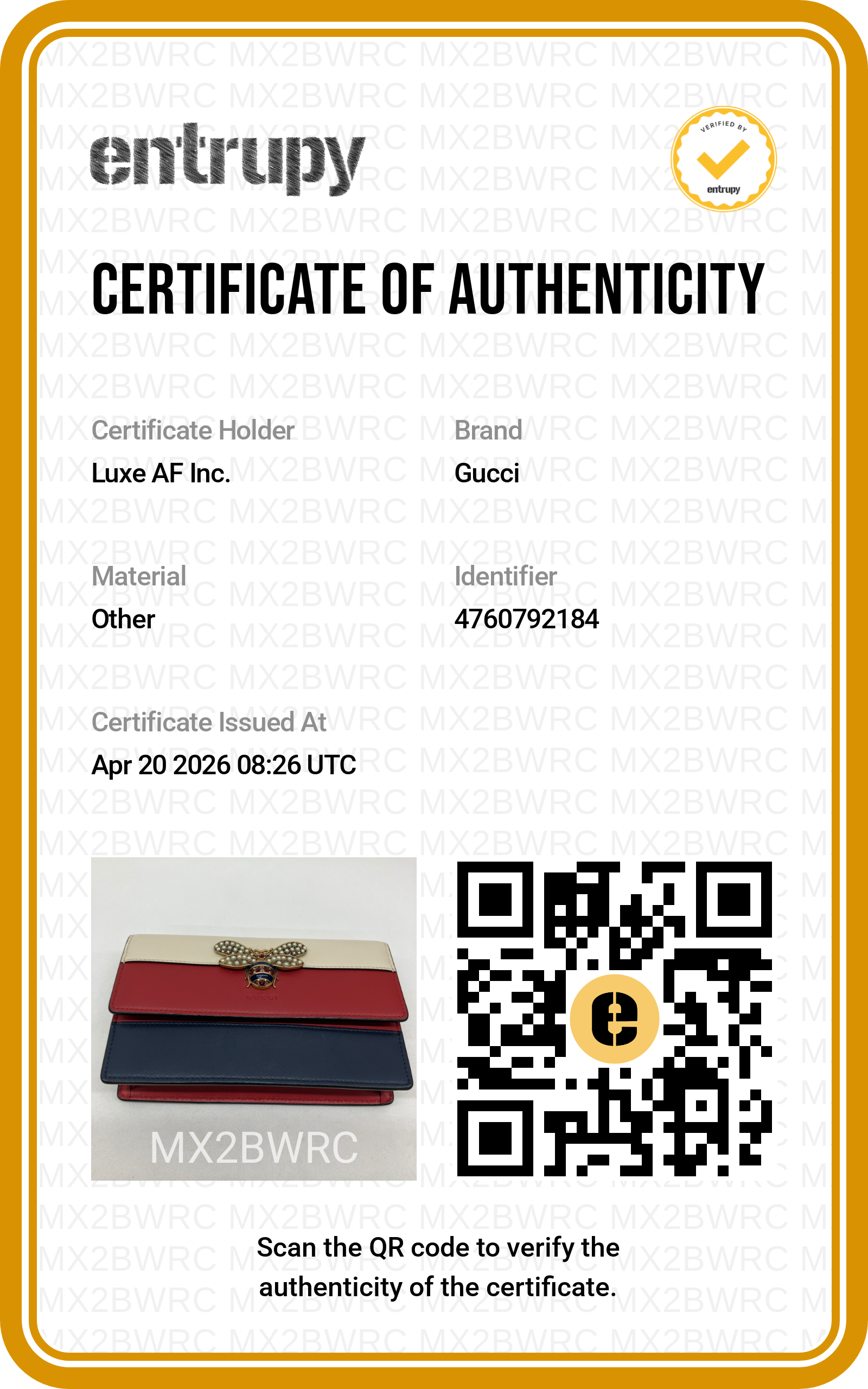 Gucci Queen Margaret Bee Multicolor Wallet On Chain GG851