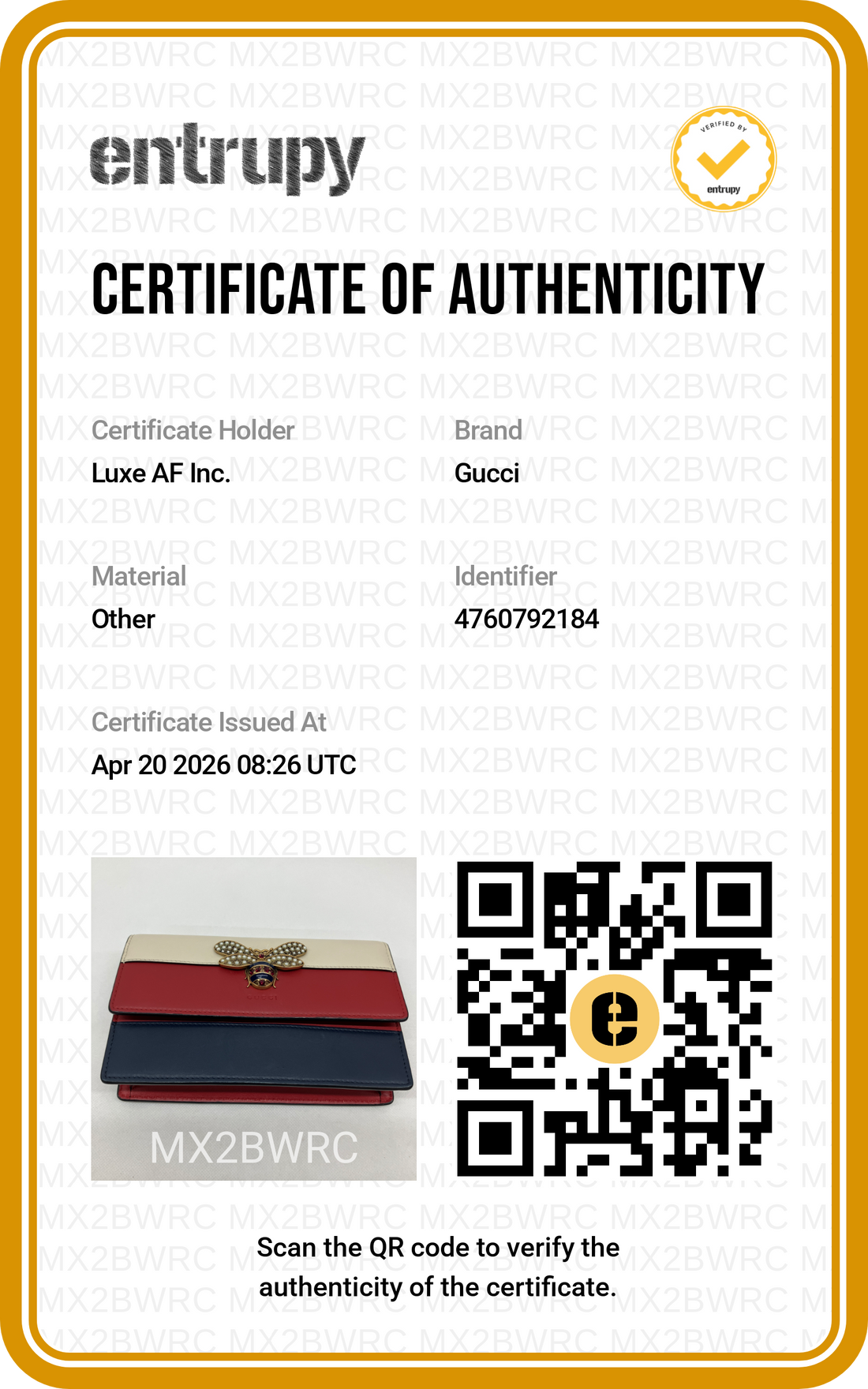Gucci Queen Margaret Bee Multicolor Wallet On Chain GG851