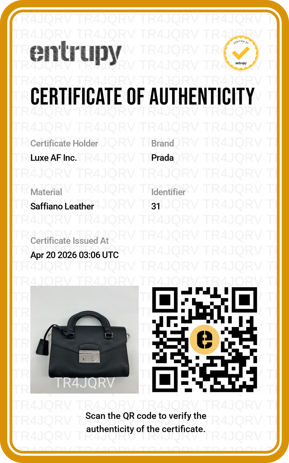 Prada Sound Lock Black Saffiano Leather Handle Bag PR270