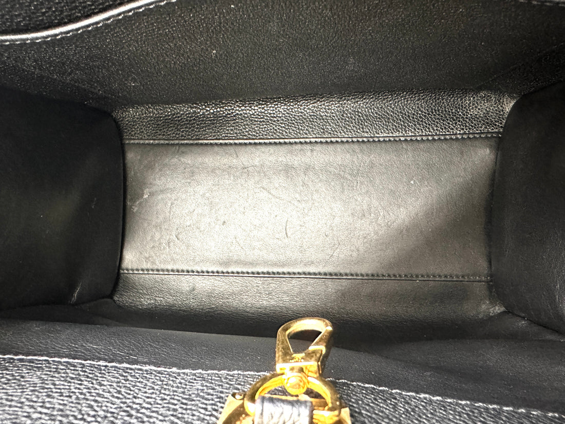 Louis Vuitton City Steamer Black Grained Leather Handle Bag LV2448