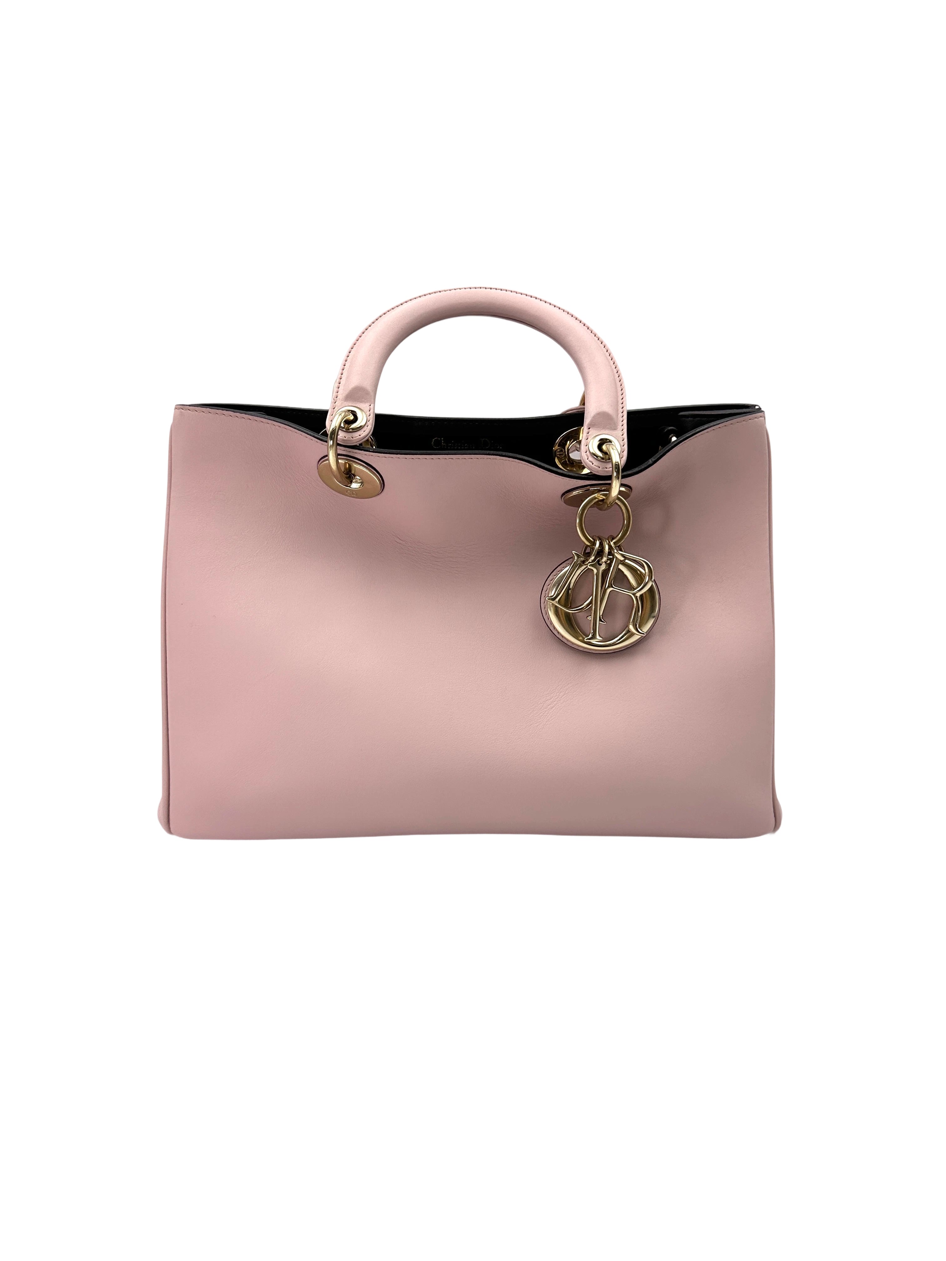 Christian Dior Diorissimo Light Pink Leather Handle Bag DR677