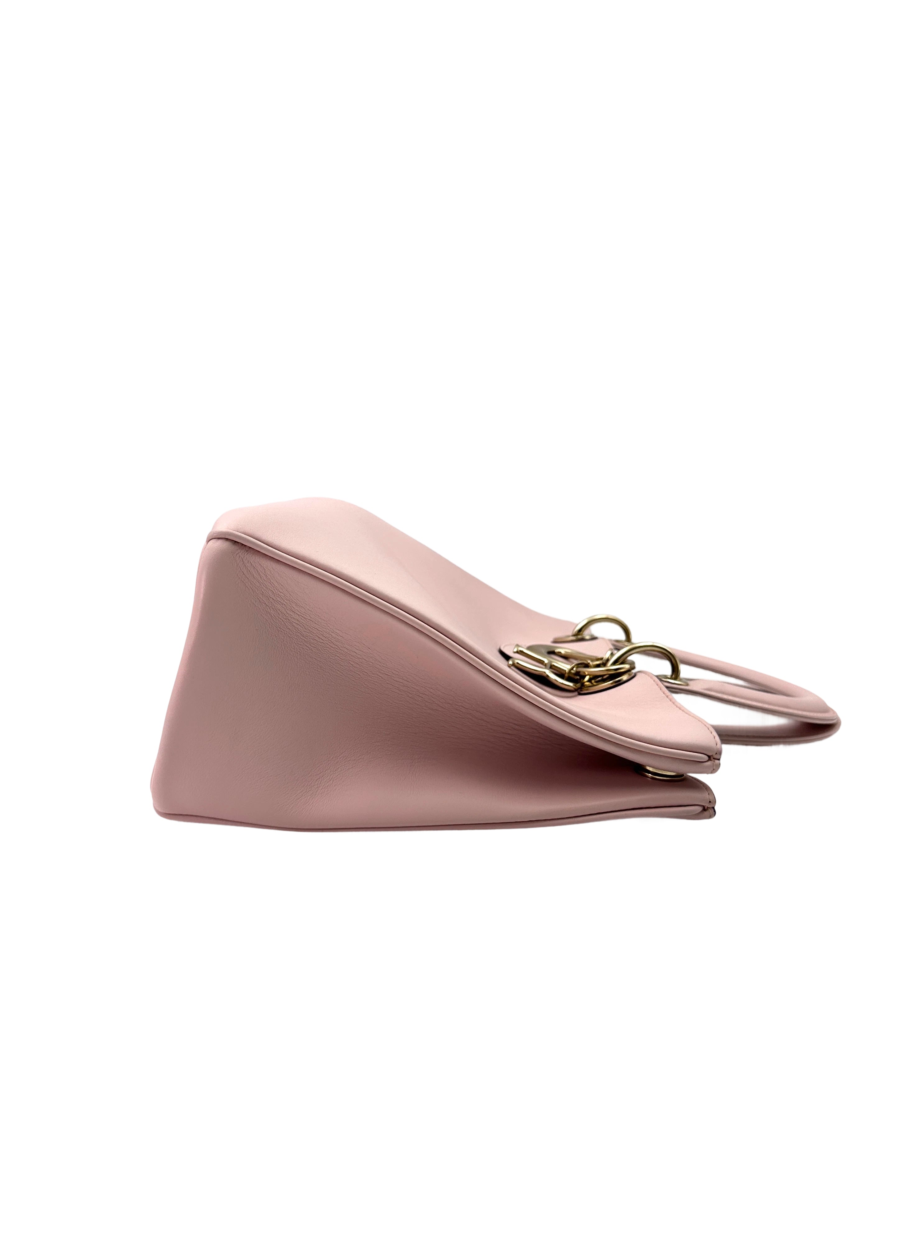 Christian Dior Diorissimo Light Pink Leather Handle Bag DR677