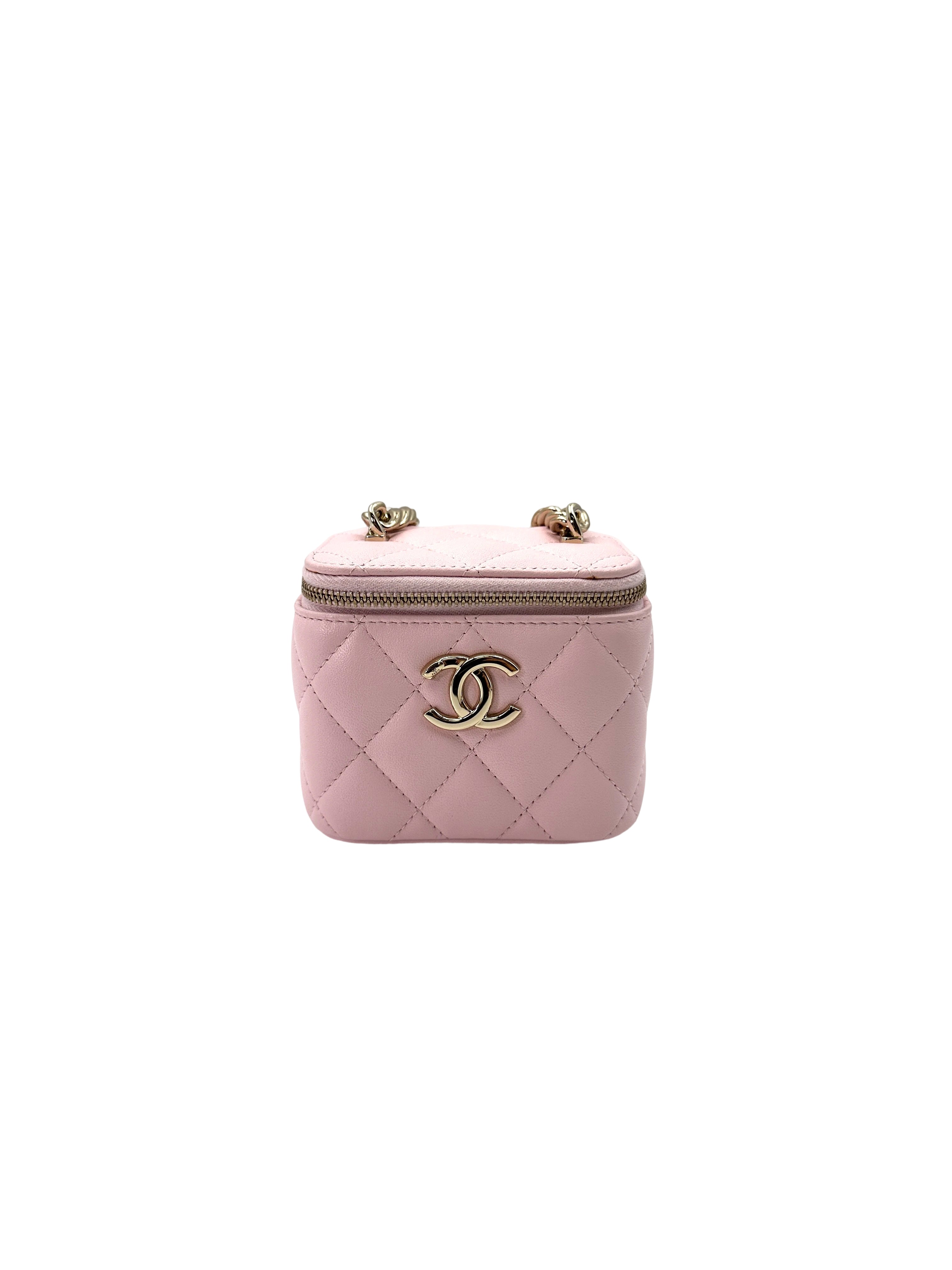 Chanel Pink Quilted Leather Mini Vanity Case(32***15) CC1797